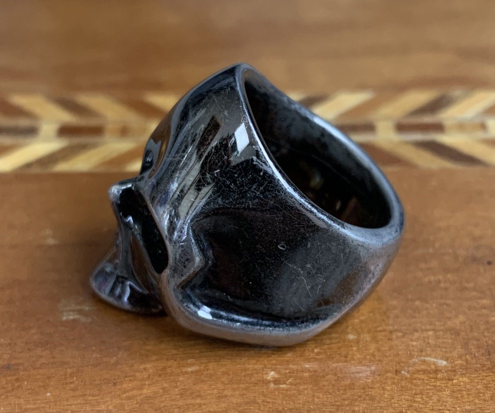 Number (N)ine SS01 Silver Skull Ring Size ONE SIZE - 5 Thumbnail