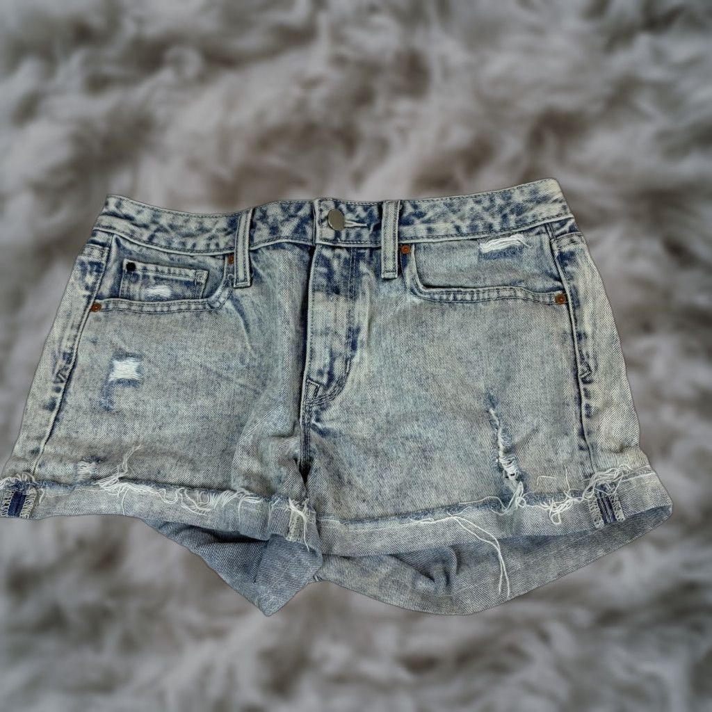 Gap Gap 1969 Denim Shorts Womens 27 Blue Slim Cut-Off Distressed Frayed Raw Hem Varied? Size 27" / US 4 / IT 40 - 1 Thumbnail