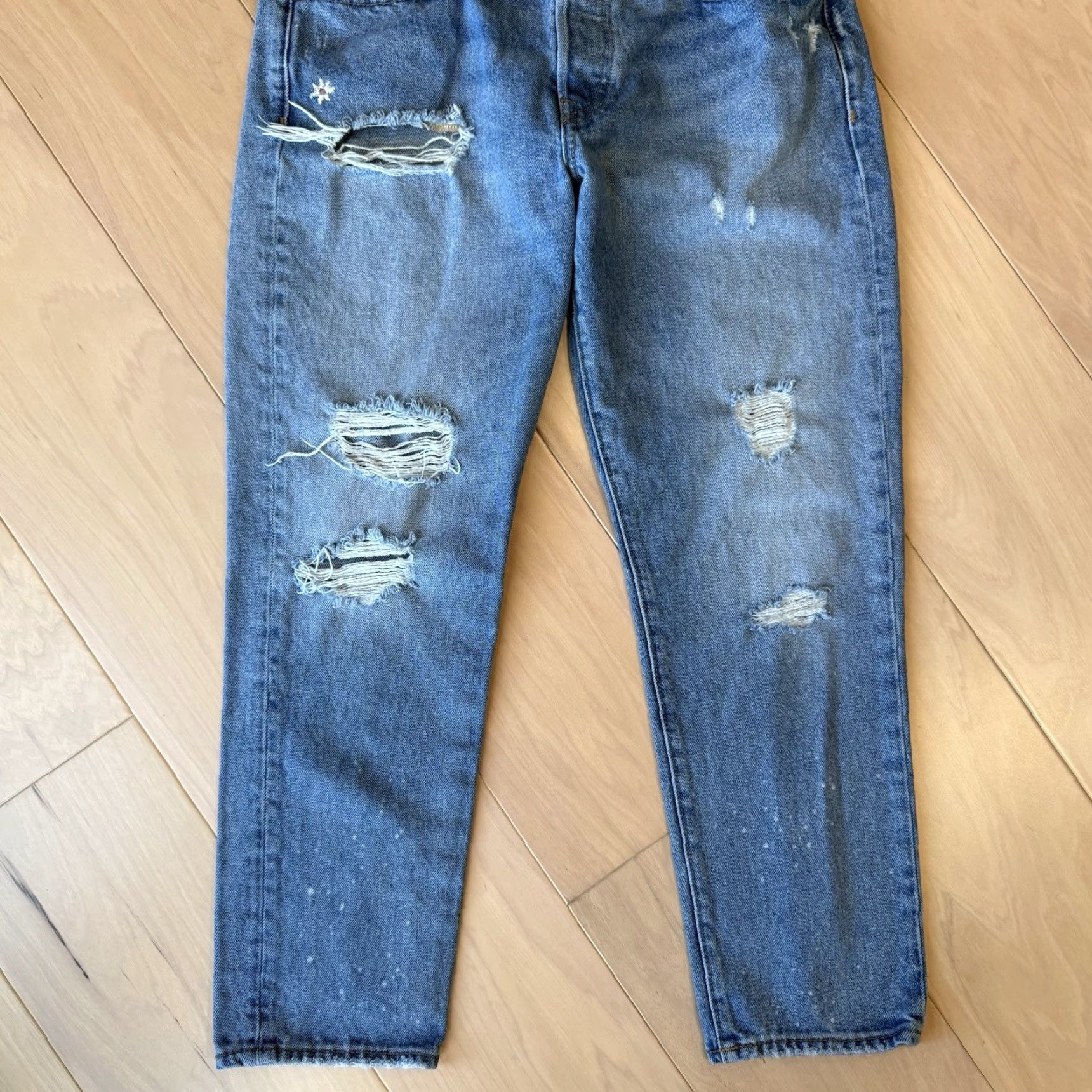 Polo Ralph Lauren VINTAGE Polo Ralph Lauren Jeans Women 30 Blue Avery Boyfriend Distressed New York RRL Size 30" / US 8 / IT 44 - 4 Thumbnail