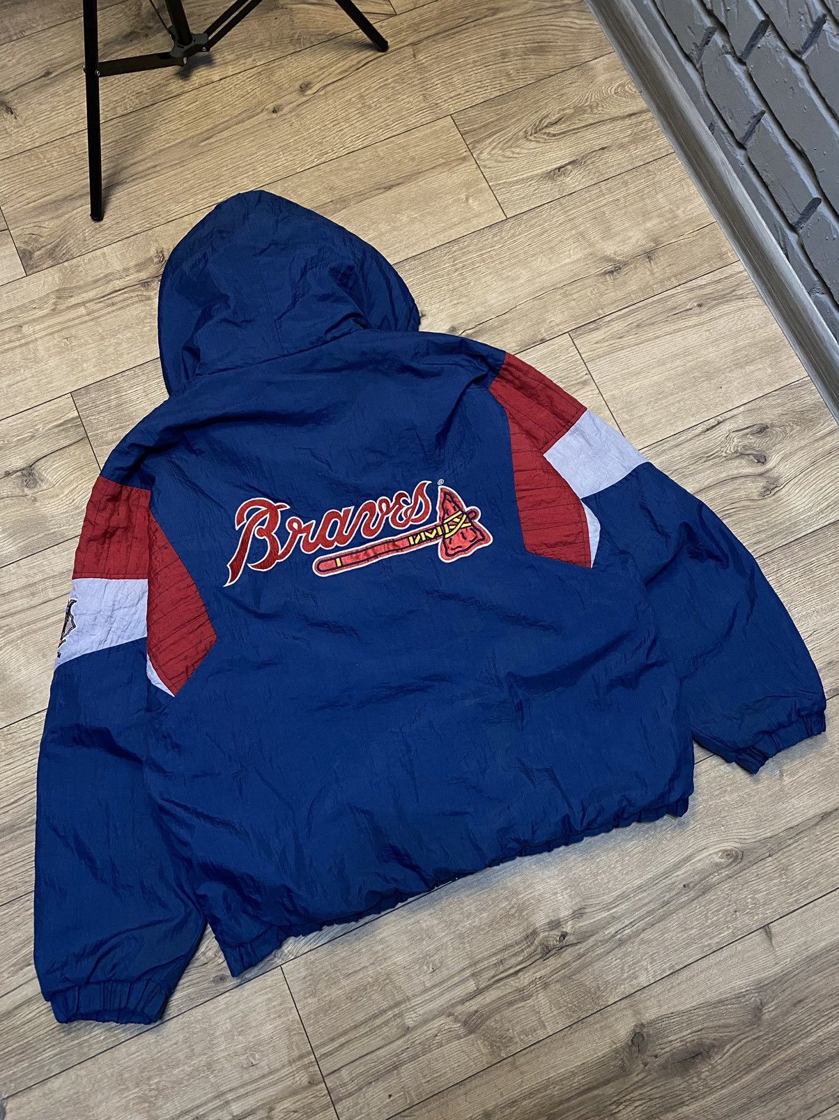 MLB × Starter × Vintage Atlanta Braves vintage 90's Starter HEAVY jacke ADULT Size US L / EU 52-54 / 3 - 2 Thumbnail