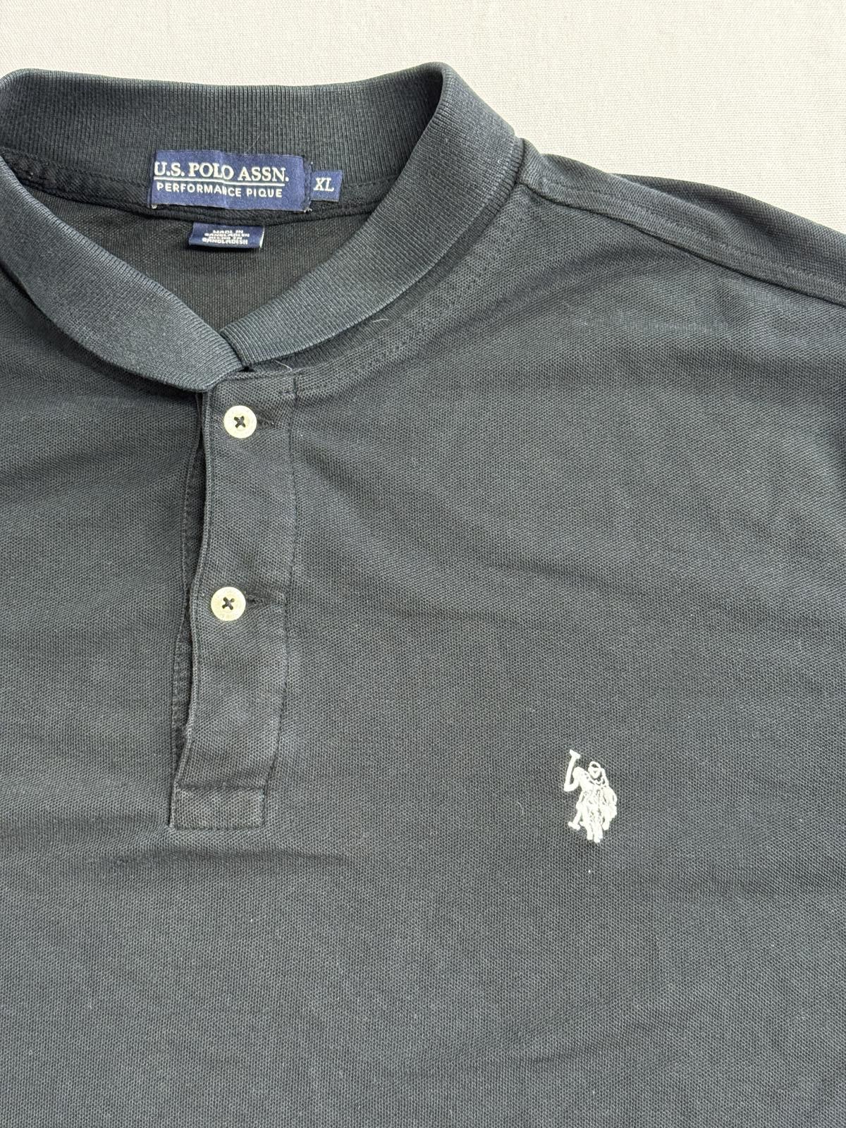 U.S. Polo Assn. Mens Faded Black Polo Two Button - US Polo Performance Pique Size US XL / EU 56 / 4 - 3 Thumbnail