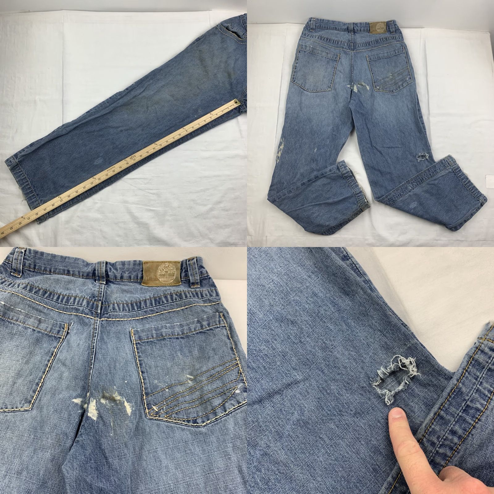 Timberland VINTAGE Timberland Jeans Men Adult 34 Blue Thrashed Grunge Straight Leg Baggy Fit 90s Jeans Size US 34 / EU 50 - 8 Thumbnail