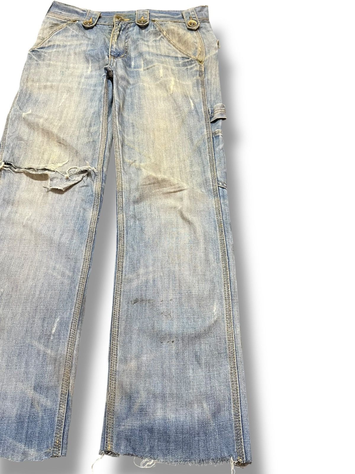 Japanese Brand Vintage Kalalion Mudwash Carpenter Buckle Belt Denim Size US 31 - 4 Thumbnail