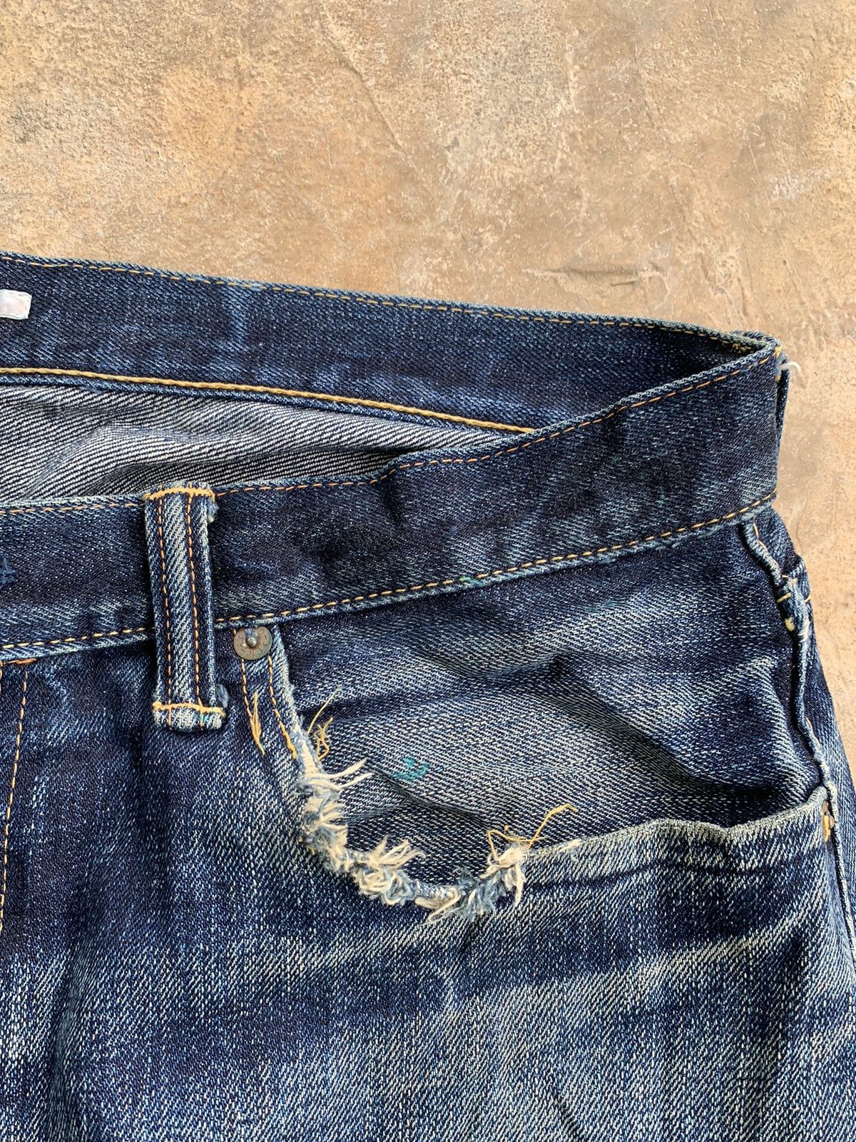 Vintage Eternal Selvedge Button Fly Distressed Denim