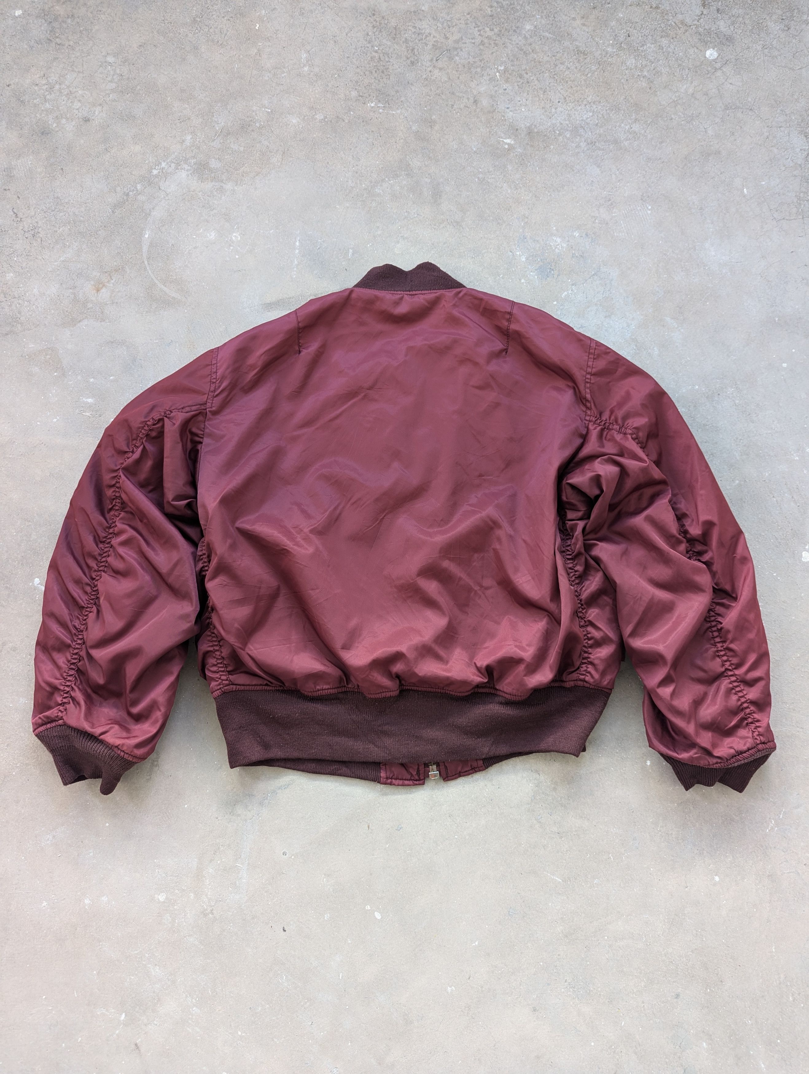 Vintage Ma 1 Bomber Jacket Flyer Man Maroon Reversible