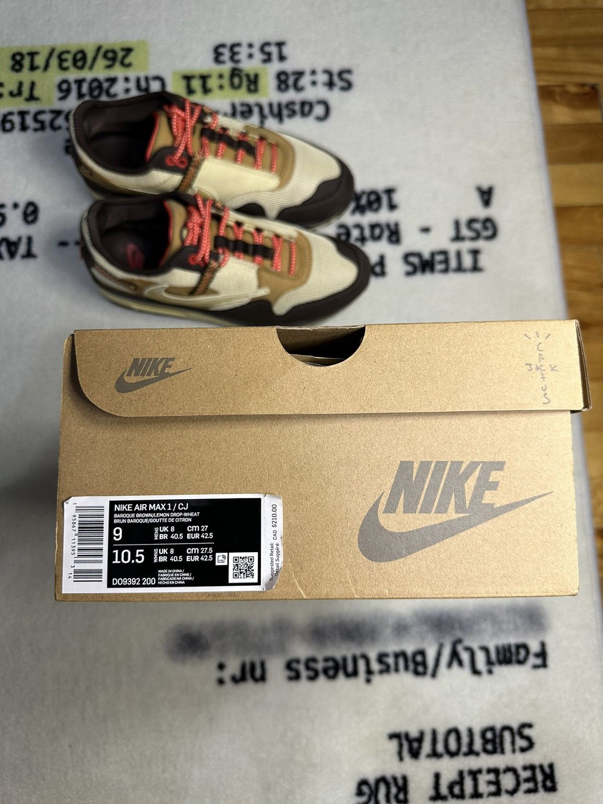 Nike × Travis Scott Nike Air Max 1 Travis Scott Cactus Jack Baroque Brown Size US 9 / EU 42 - 7 Thumbnail