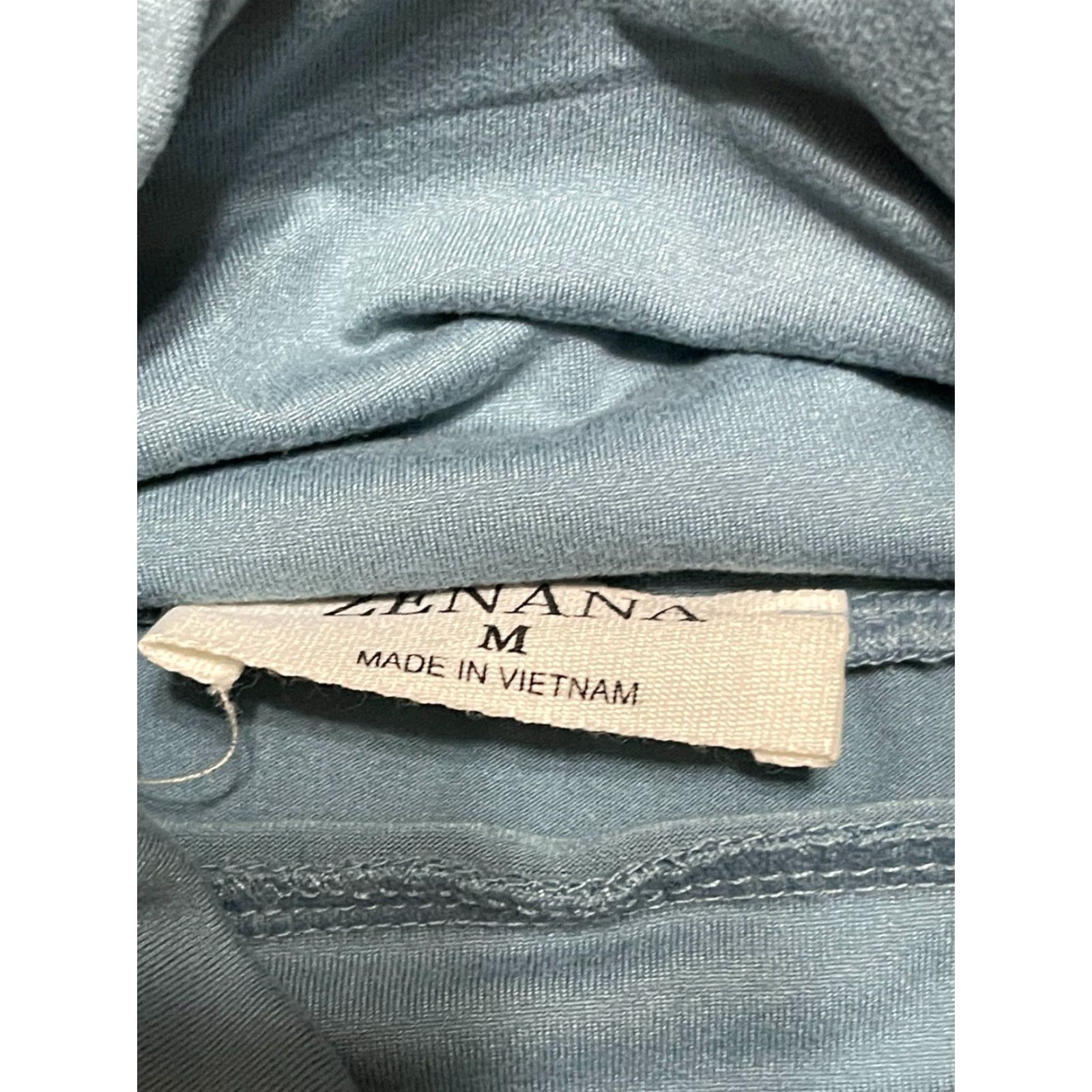 Liz Claiborne Zenana Shirt Women’s Size Medium Blue Long Sleeve Turtleneck Casual Modern Basic Size M / US 6-8 / IT 42-44 - 5 Thumbnail