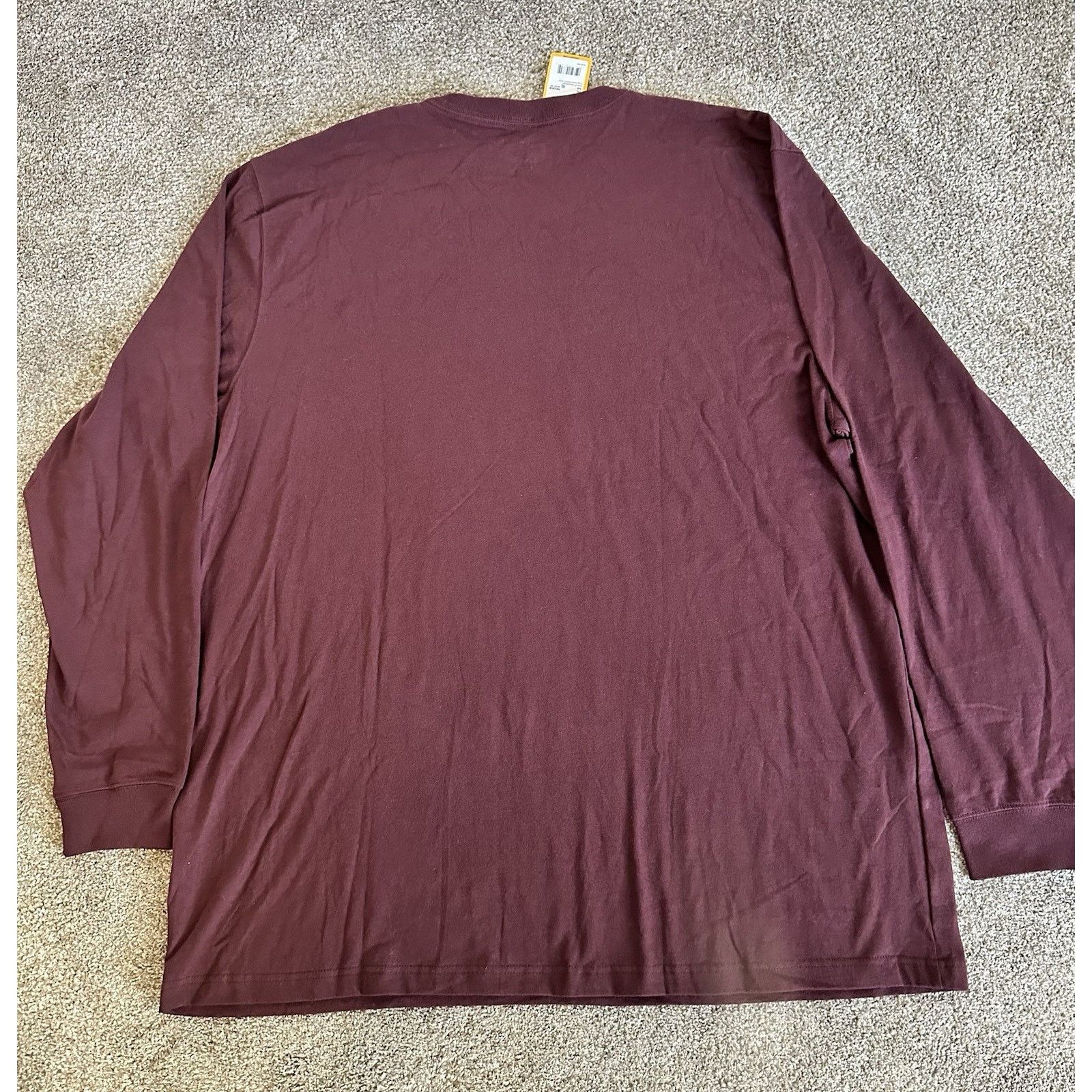 Carhartt NEW CARHARTT LONG-SLEEVED TSHIRT LOOSE FIT maroon XXL Size US XXL / EU 58 / 5 - 8 Thumbnail