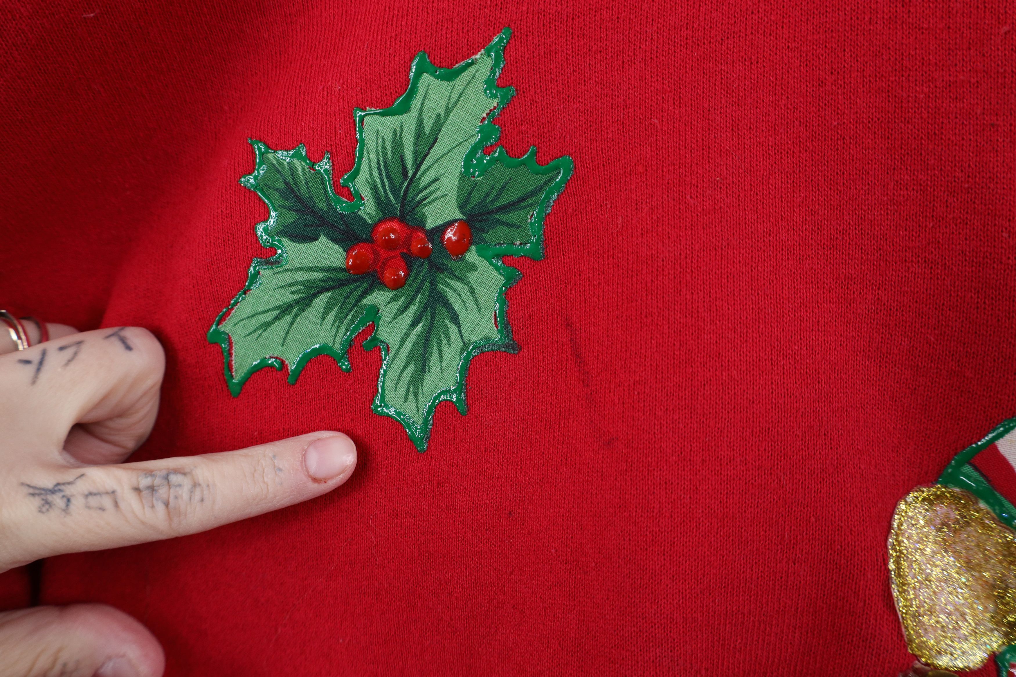 Vintage Vintage 90s Christmas Teddy Bear Bells Sweatshirt Red USA Size XXL / US 16-18 / IT 52-54 - 6 Thumbnail