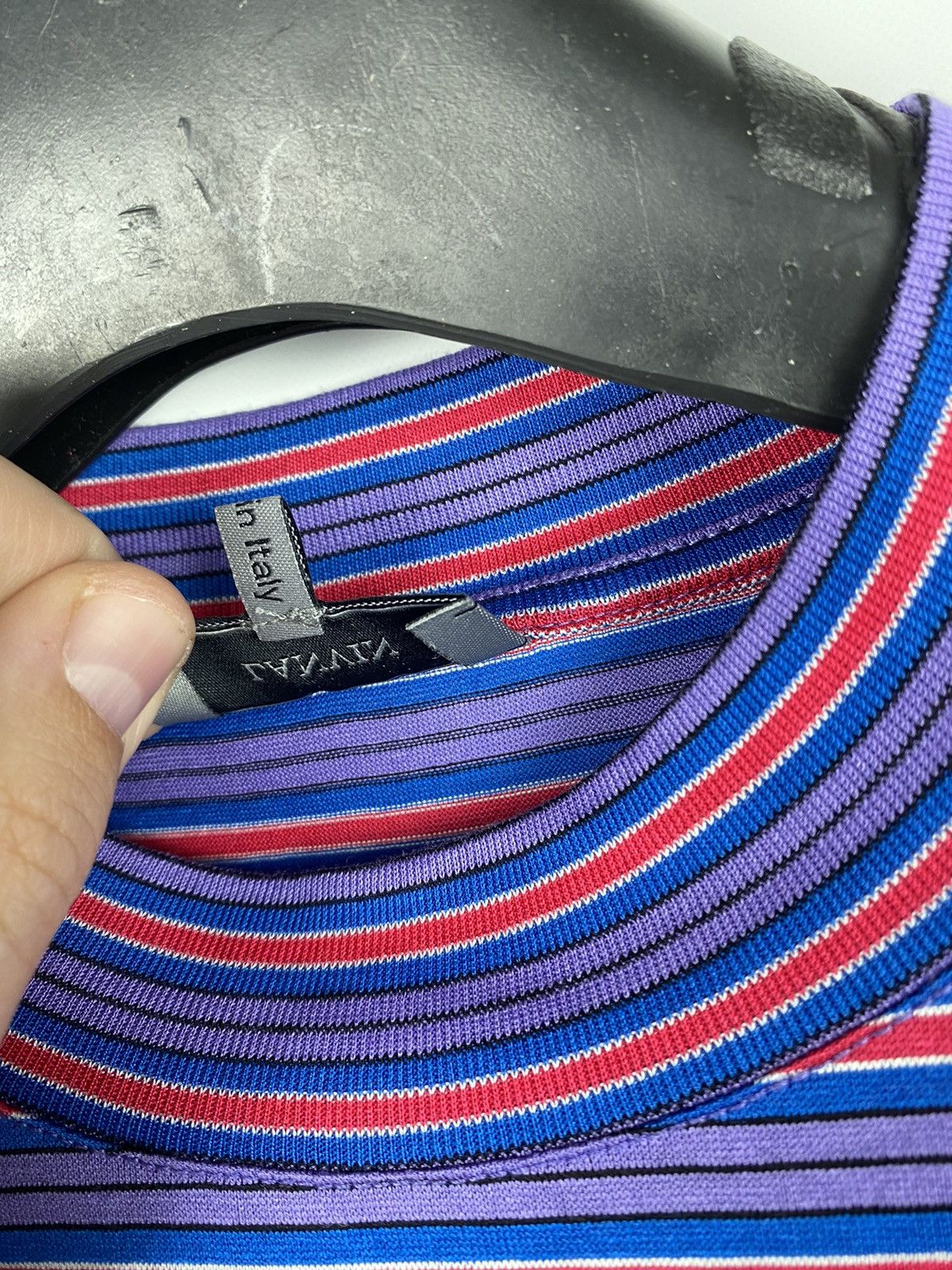 Lanvin Lanvin Polished Cotton Multicolor Striped Crewneck Longsleev Size US M / EU 48-50 / 2 - 6 Thumbnail