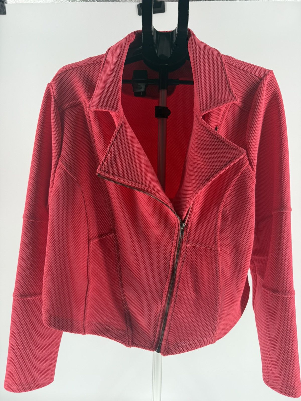 Torrid Torrid Women Plus Size 2 Texture Moto Jacket Neon Pink Zip Size XXL / US 16-18 / IT 52-54 - 4 Thumbnail