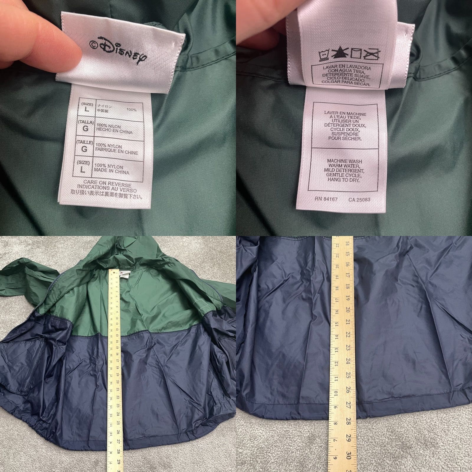 Disney Walt Disney World Hoodie Windbreaker Jacket Mens Large Green Blue Lightweight Size US L / EU 52-54 / 3 - 9 Thumbnail