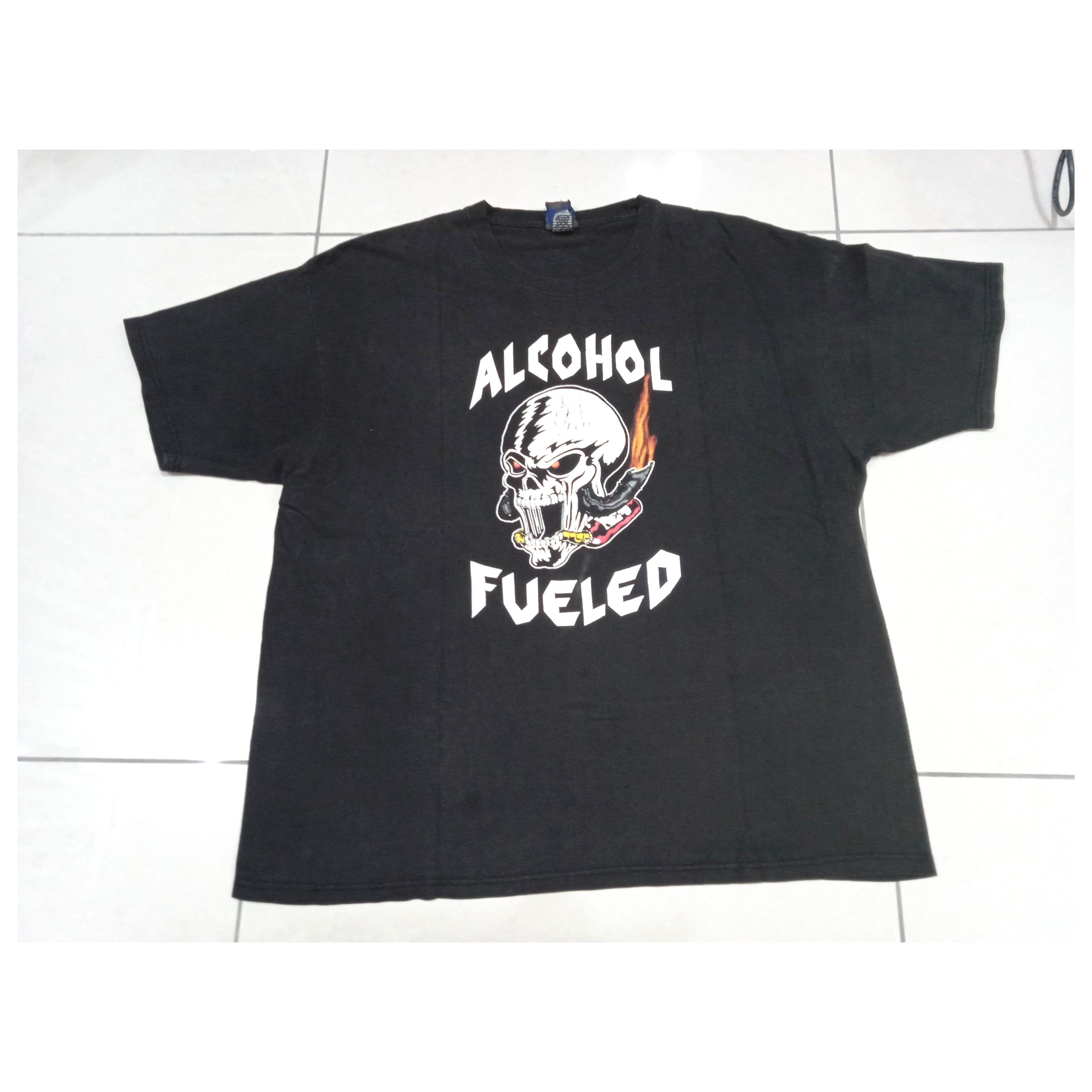 image of Vintage 2000S Wwf Stone Cold Alcohol Fueled 2001 T-Shirt in Black, Men's (Size 2XL)