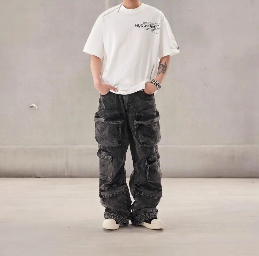 Japanese Brand × Jean Washed Cargo Denim Jeans Size US 30 / EU 46 - 2 Thumbnail