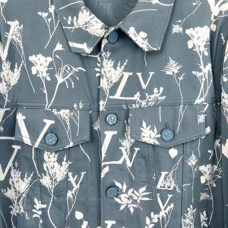 Louis Vuitton Louis Vuitton 23ss blue wheat-ear print denim jacket 2502-N Size US S / EU 44-46 / 1 - 6 Thumbnail