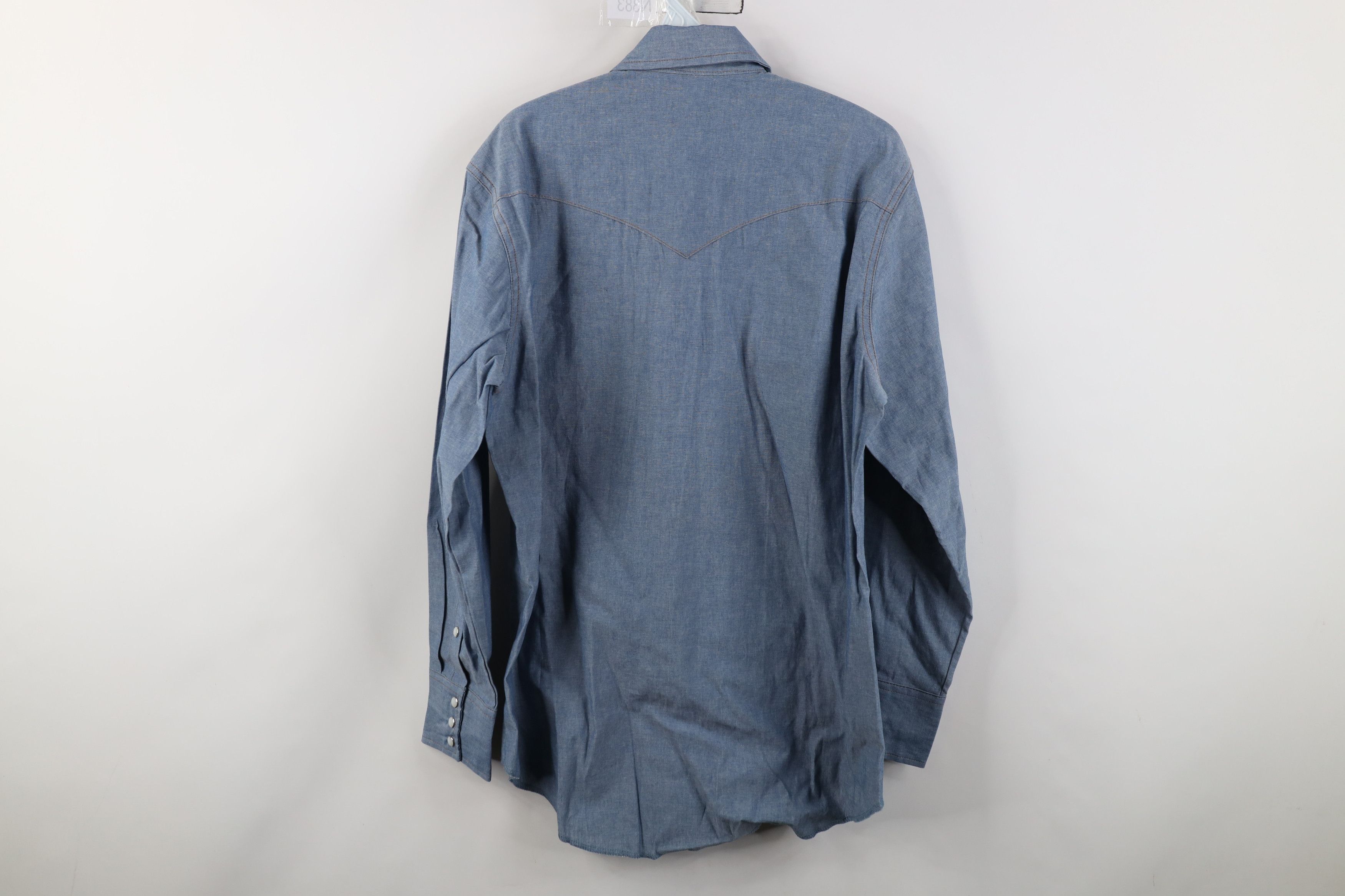 Wrangler Vintage 90s Wrangler Western Cowboy Rodeo Button Shirt Blue Size US M / EU 48-50 / 2 - 10 Thumbnail