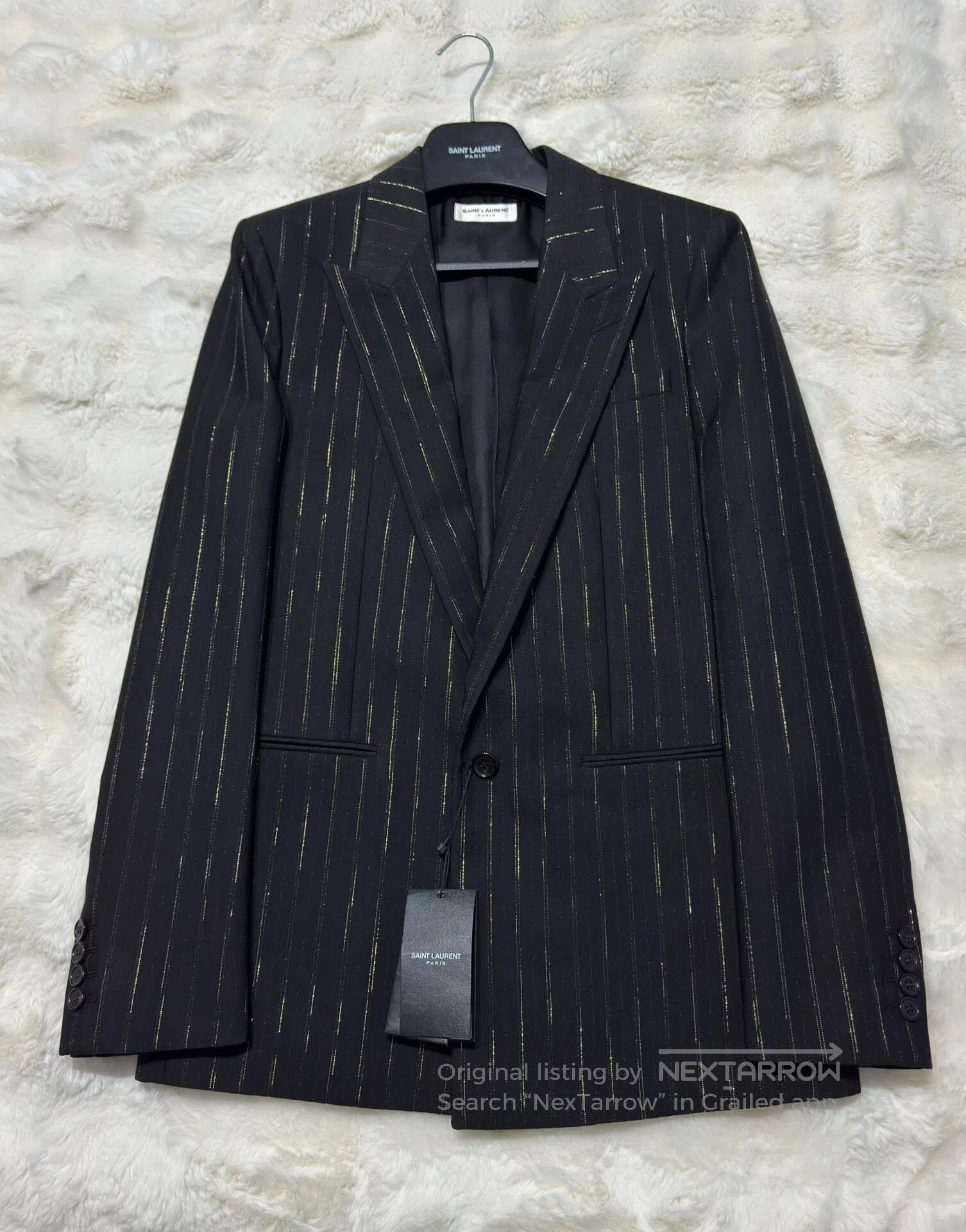 Saint Laurent Paris Saint Laurent Paris Black and gold dress pants| Size US 28 / EU 44 - 9 Thumbnail