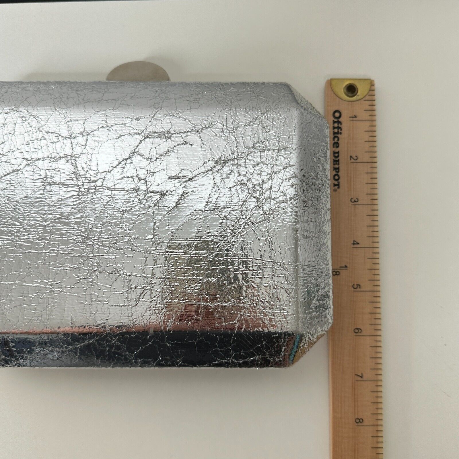 Other Lulu's Silver Metallic Box Snap Clutch Purse & Chain Strap Size ONE SIZE - 15 Thumbnail