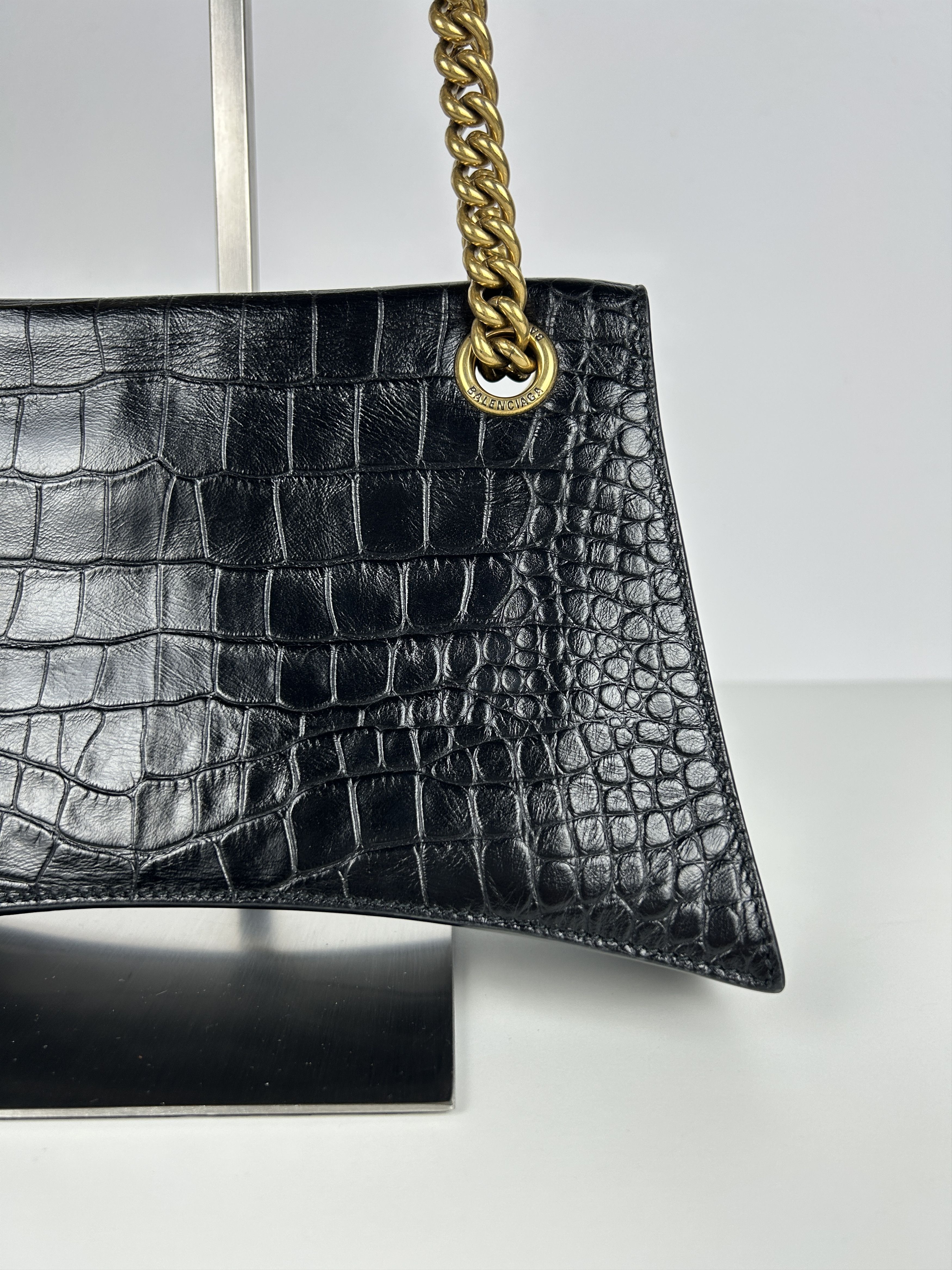 Balenciaga Balenciaga hourglass in black embossed calf leather Size ONE SIZE - 11 Thumbnail