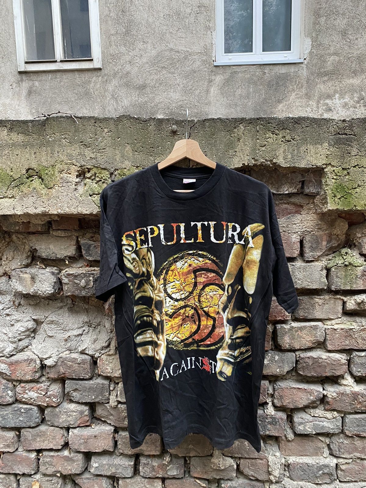 Band Tees × Vintage Vintage 90s Sepultura Against Tee Size US L / EU 52-54 / 3 - 1 Thumbnail