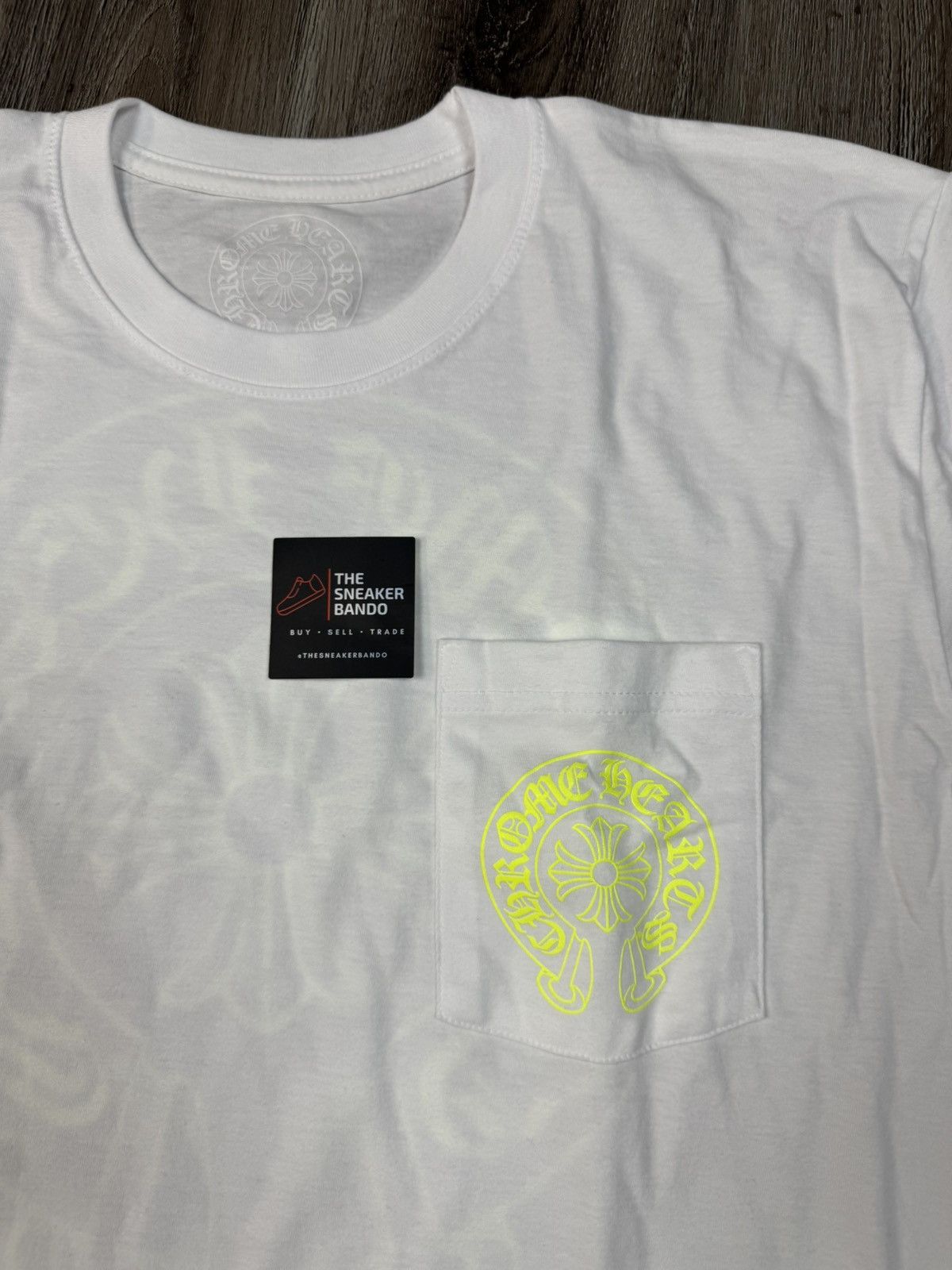 Chrome Hearts Chrome Hearts White Neon Horseshoe Pocket Tee Shirt Large Size US L / EU 52-54 / 3 - 5 Thumbnail