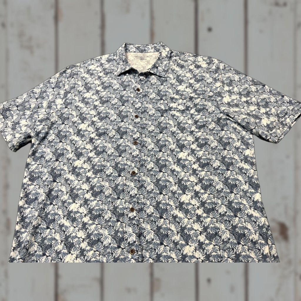 Vintage Age of Wisdom Shirt Mens 2XL Blue Floral Short Sleeve Cotton Button-Up Shirt Size US XXL / EU 58 / 5 - 1 Thumbnail