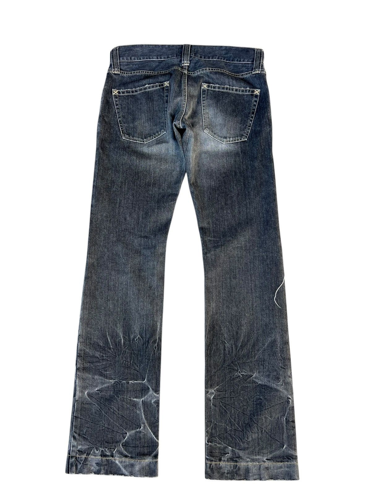 Vintage Souk Japan Ripped Distressed Denim Flare Jeans Size US 32 / EU 48 - 14 Thumbnail