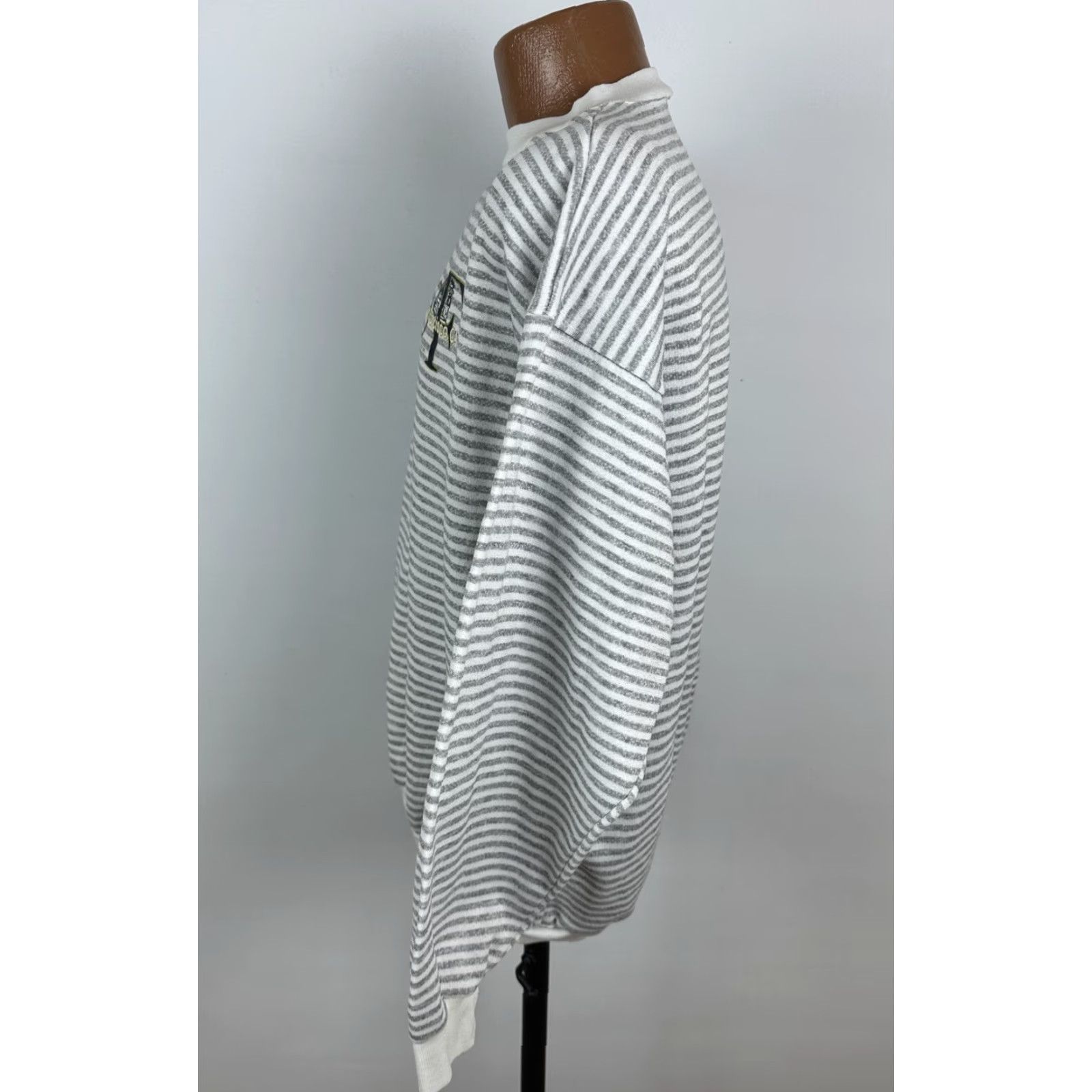 Etro VINTAGE San Francisco Sweatshirt XL Striped 90s USA Men Gray Pullover Knit Cotton Blend Polyester Stains Size US XL / EU 56 / 4 - 5 Thumbnail