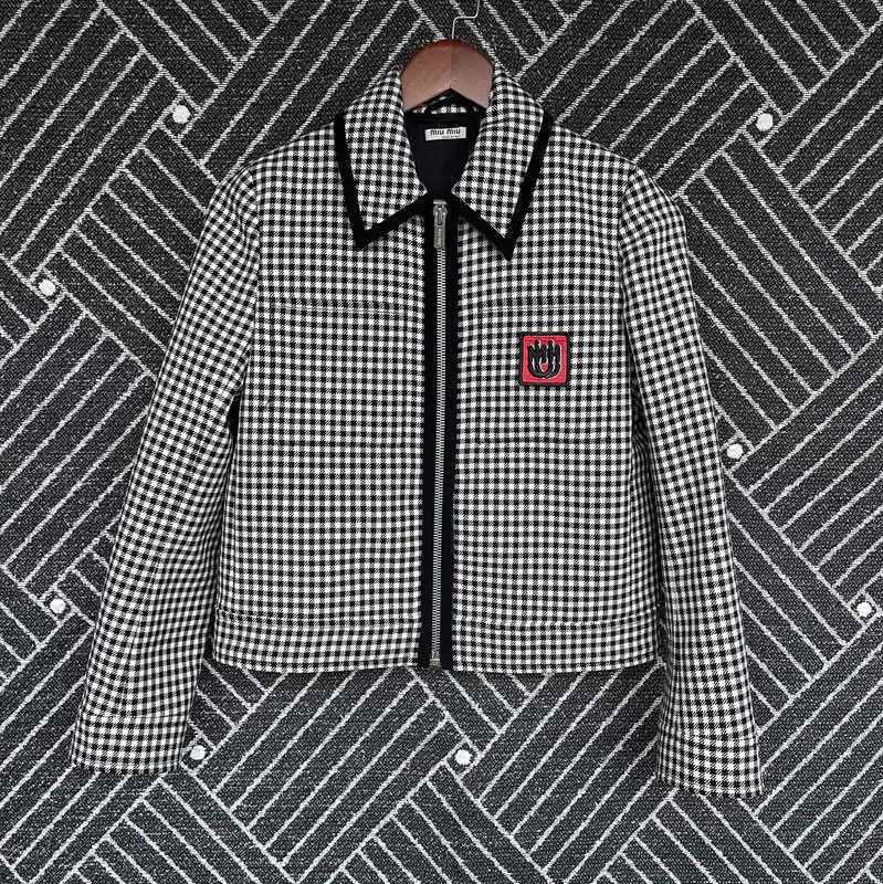 Miu Miu Miu Miu Grey Cotton Jacket for Women 0089 Size M / US 6-8 / IT 42-44 - 1 Thumbnail