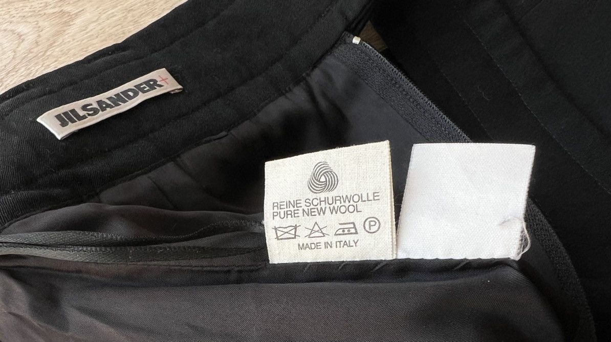Jil Sander × Vintage Vintage Jil Sander + Black Wool Midi Skirt With Belt Size 26" / US 2 / IT 38 - 11 Thumbnail
