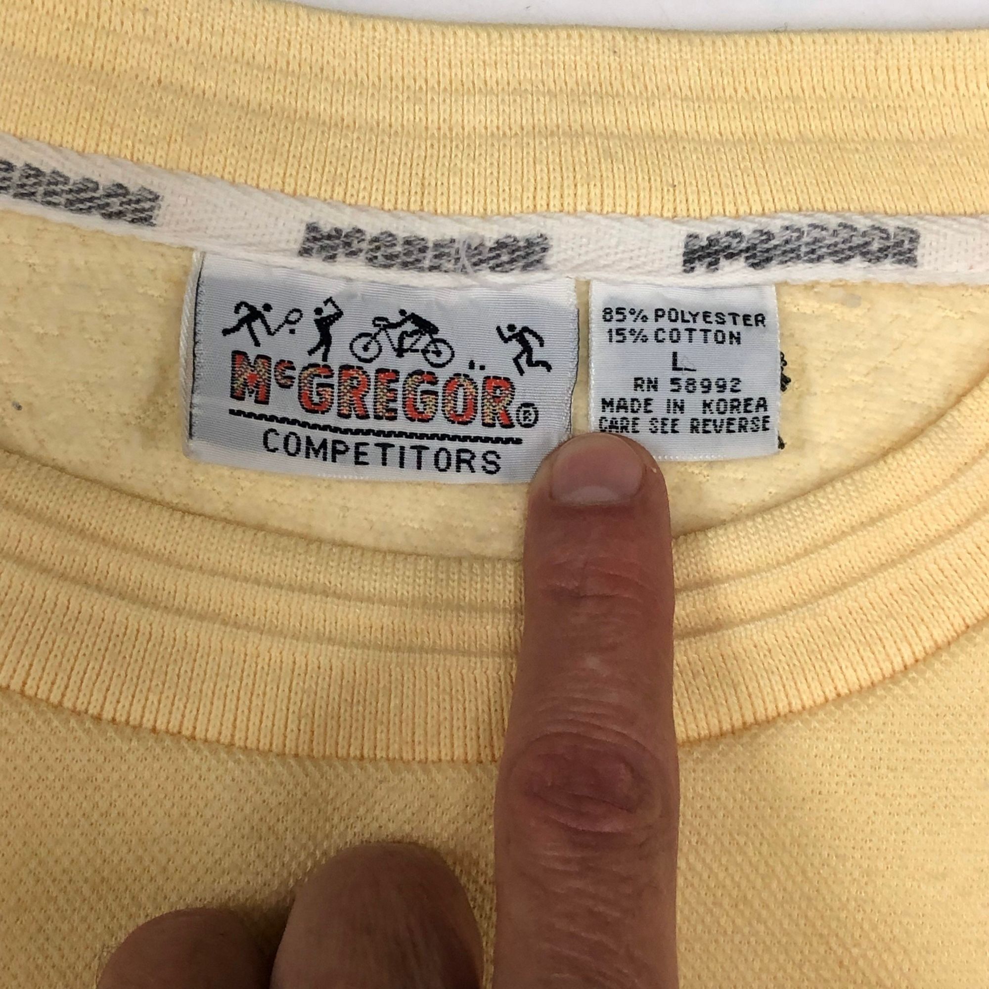 McGregor Vtg McGregor Men KNIT Yellow Athletic Work Out Sweatshirt Size US L / EU 52-54 / 3 - 5 Thumbnail