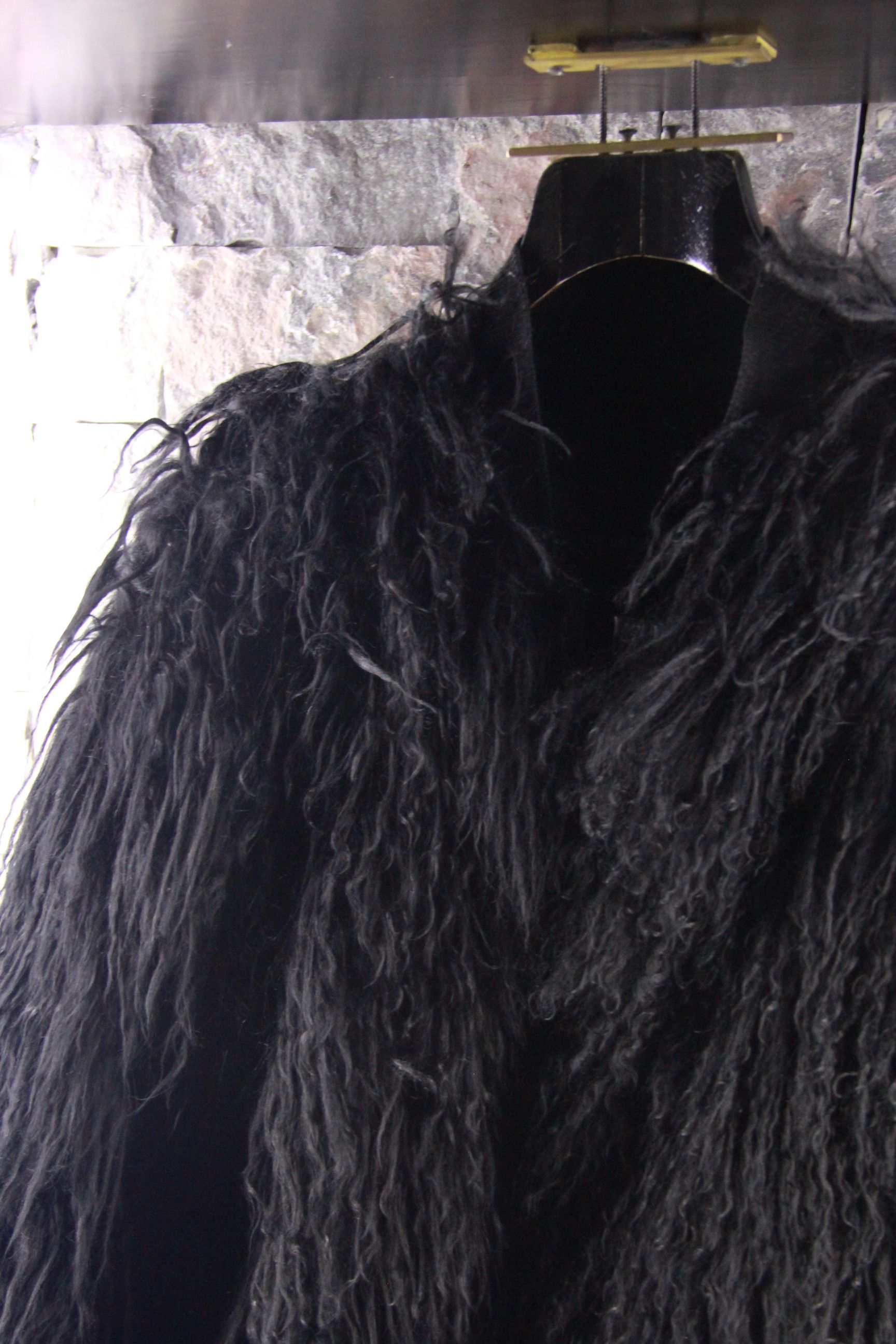 Isaac Sellam Experience Black Reversible Alpaca Shearling Bomber Size US S / EU 44-46 / 1 - 3 Thumbnail