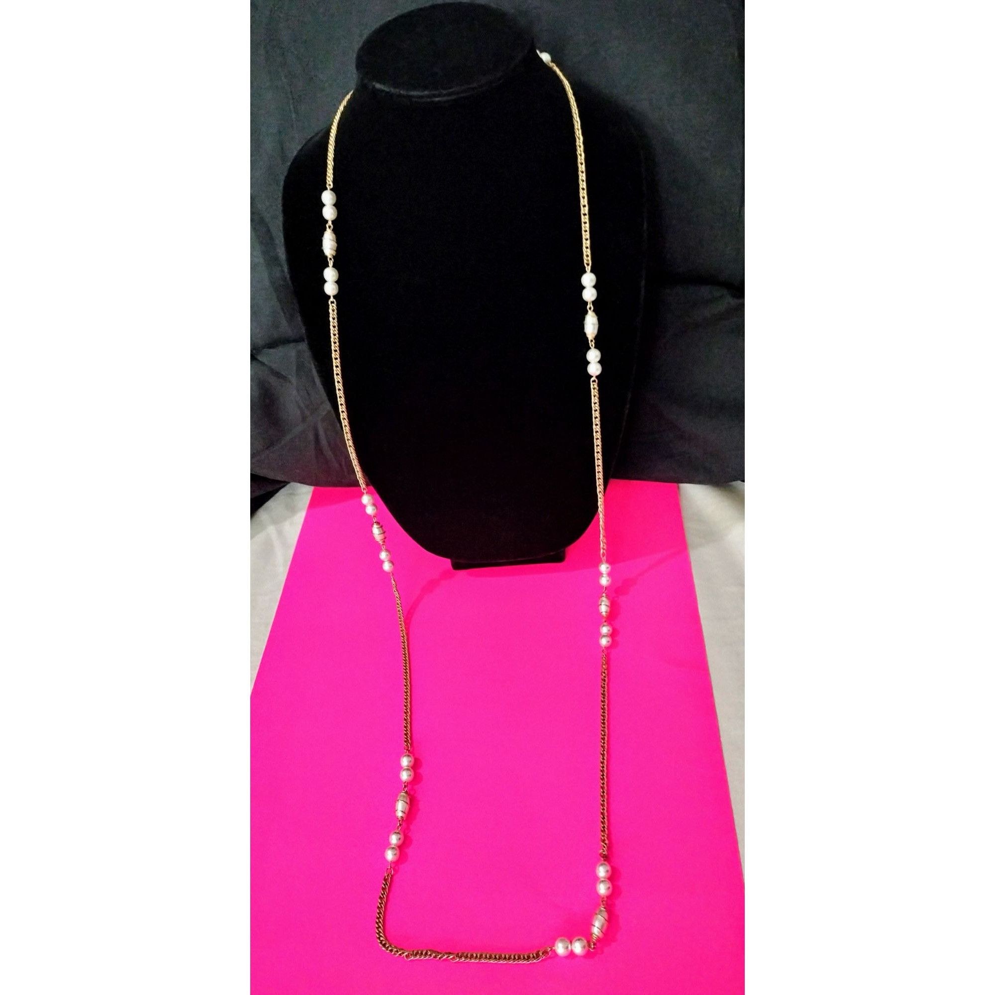 Vintage Sarah Coventry Vintage Gold Tone Chain Faux Pearl Pendant Lo Size ONE SIZE - 2 Thumbnail