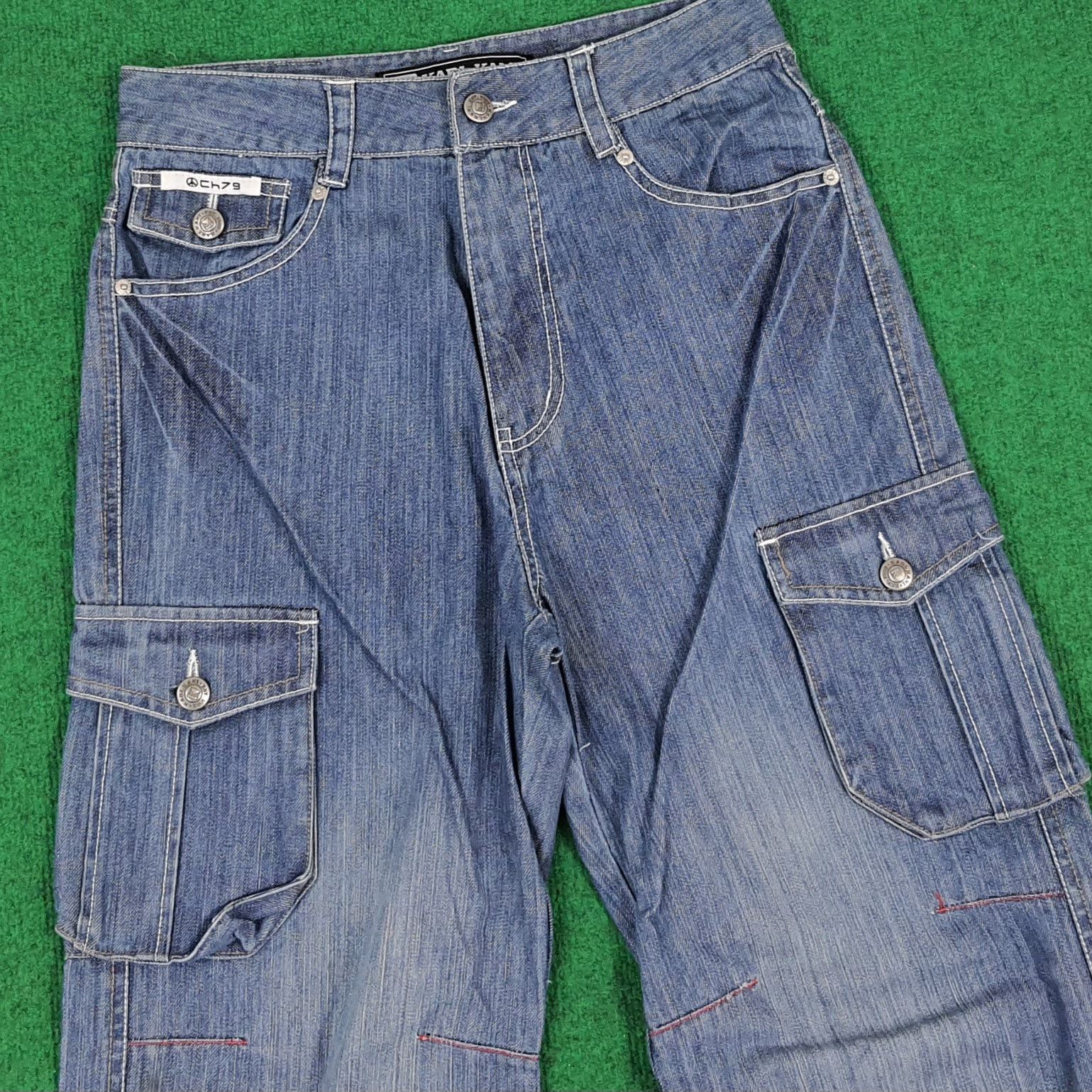 Karl Kani × Vintage Vintage Karl Kani CH79 Cargo Style Hip Hop Jeans Size US 28 / EU 44 - 2 Thumbnail