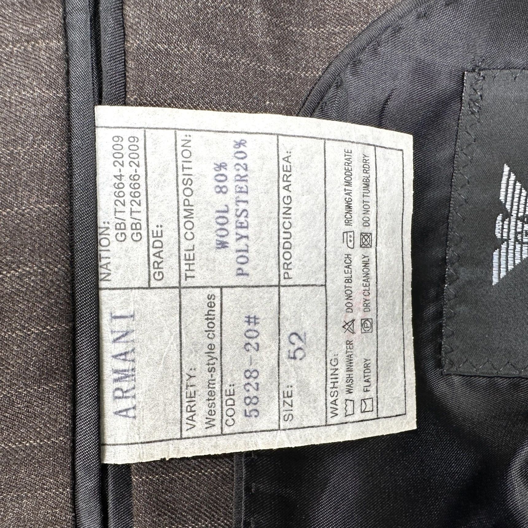 Giorgio Armani Giorgio Armani Blazer Sport Coat Men 52 Brown Pinstripe Two-Button Notch Lapel Wool Polyester Regular Suit Jacket Business Formal Wedding Size 52R - 7 Thumbnail