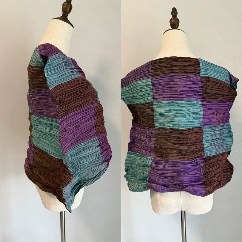 Issey Miyake Issey Miyake size:2 A brown-purple main color block horizo Size S / US 4 / IT 40 - 8 Thumbnail