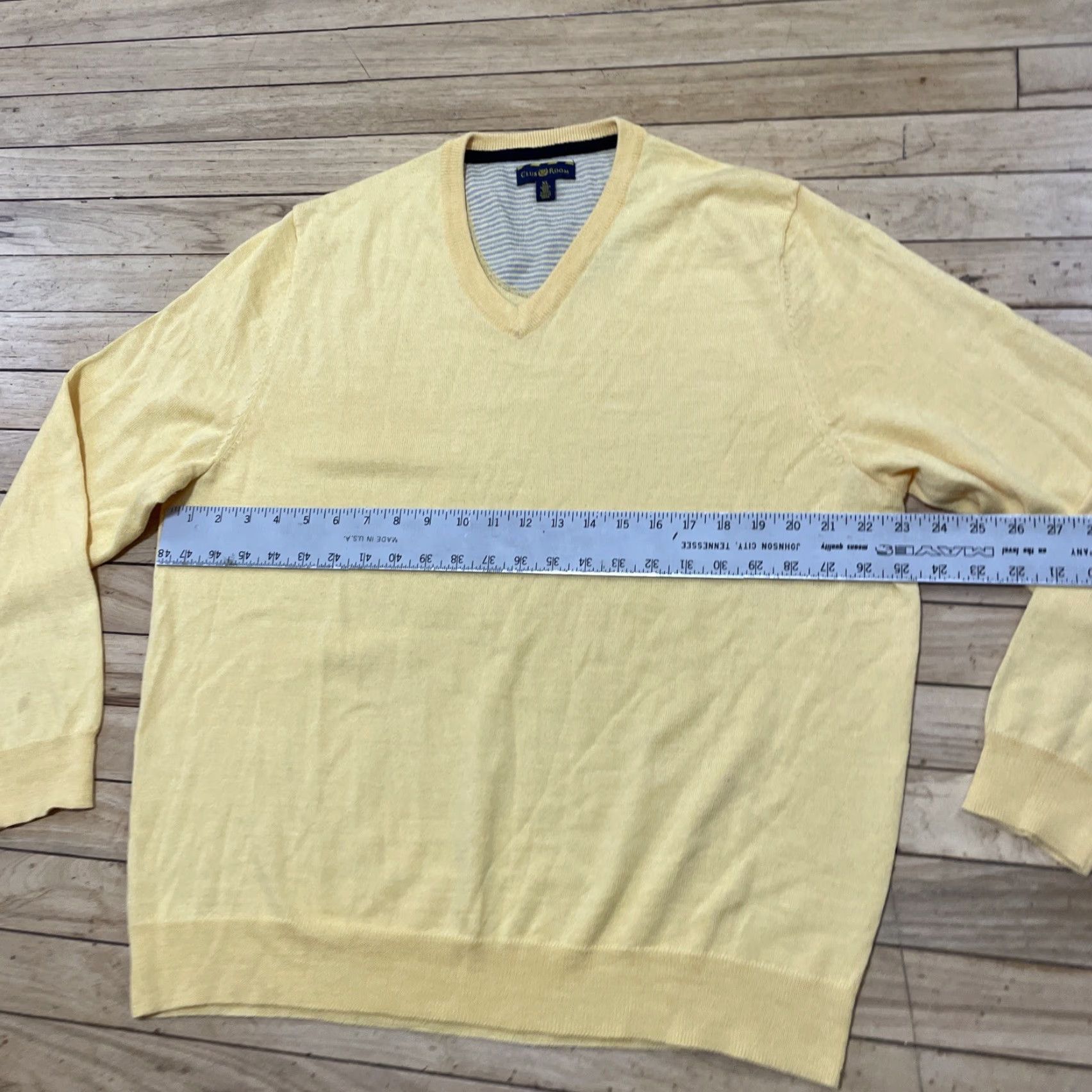 Club Room VINTAGE Club Room Merino Wool Sweater Men XL Light Yellow Retro 70s Arnold Palmer Golf Pullover Knit Sweater Size US XL / EU 56 / 4 - 6 Thumbnail