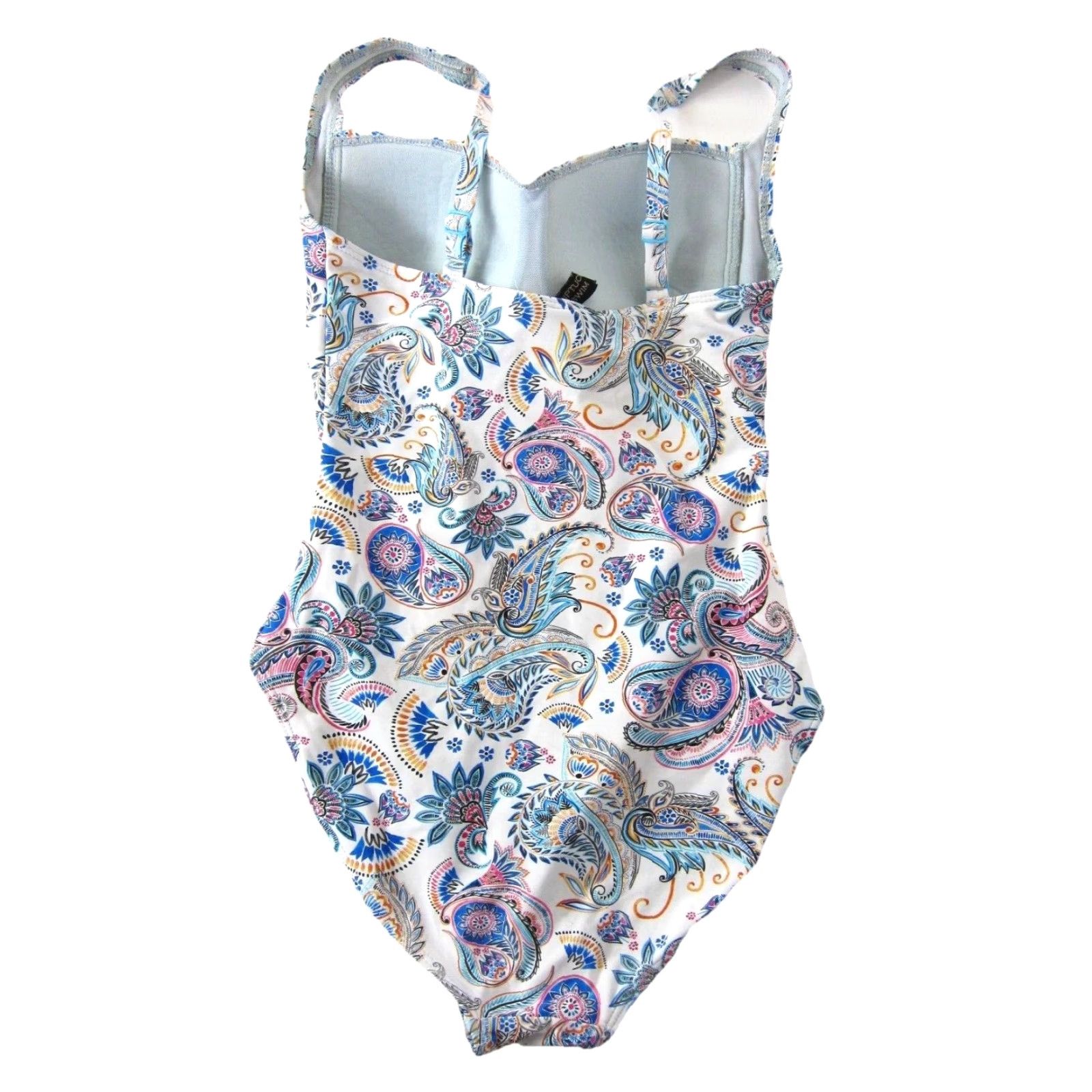 Vintage Nip Tuck Swim One Piece Paisley Floral Pink Slimming - Pink Blue Orange - 4 - Women - Swimsuit - Niptuck - Adult? Size ONE SIZE - 2 Thumbnail