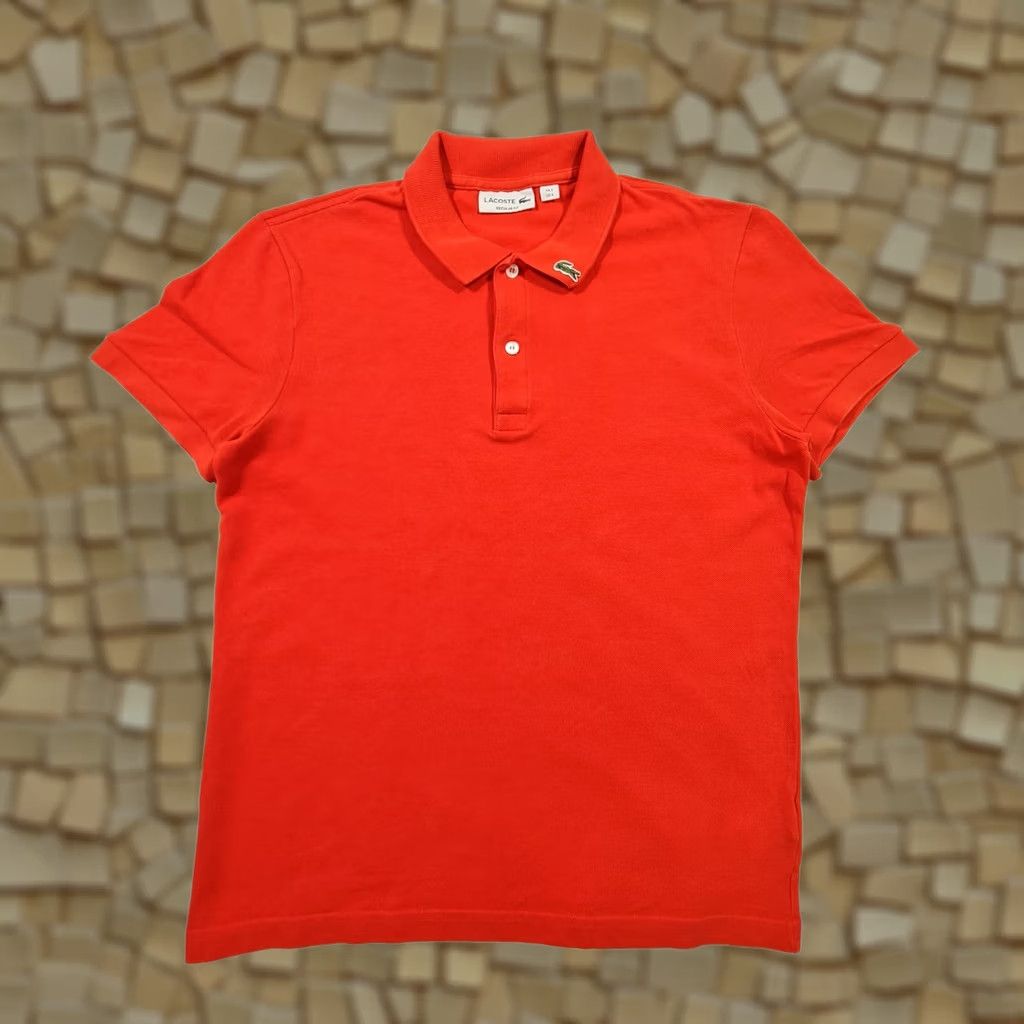 Lacoste Lacoste Polo Shirt Mens Orange Small Short Sleeve Cotton Regular Fit Pique Button Collared Logo Golf Walking Size US S / EU 44-46 / 1 - 1 Thumbnail