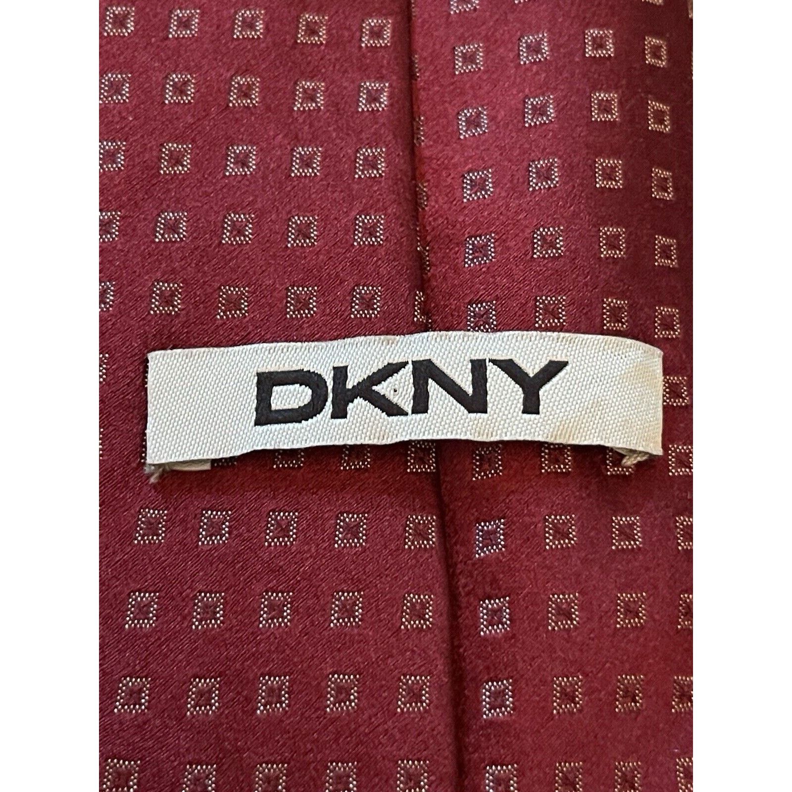 DKNY Dkny Burgundy 100% Silk Men’s Neck Tie Made In China Size ONE SIZE - 8 Thumbnail