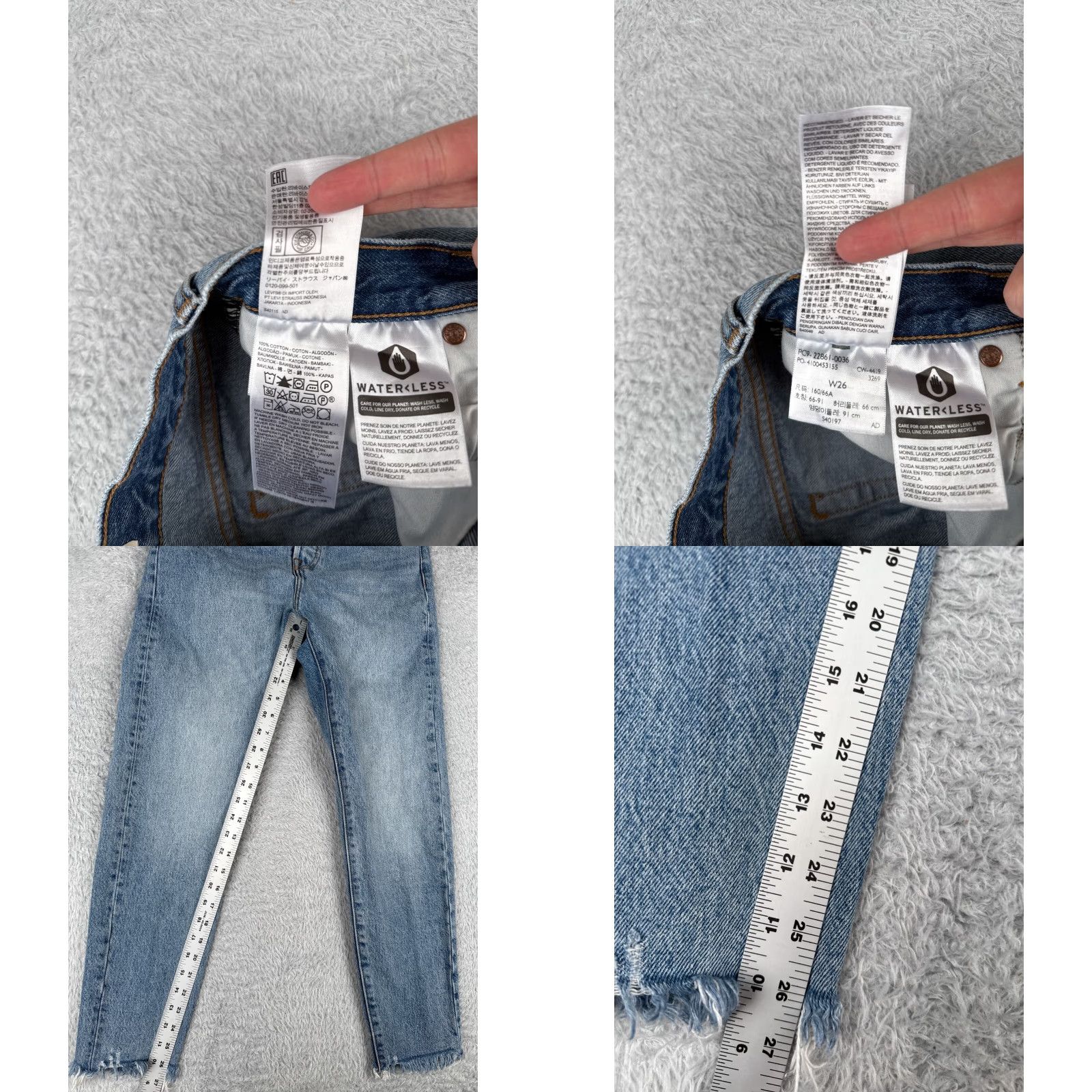 Levi's Levi's Wedgie Fit Jeans Womens 26 Blue Denim Distressed Raw Hem 26x26 Size 26" / US 2 / IT 38 - 8 Thumbnail
