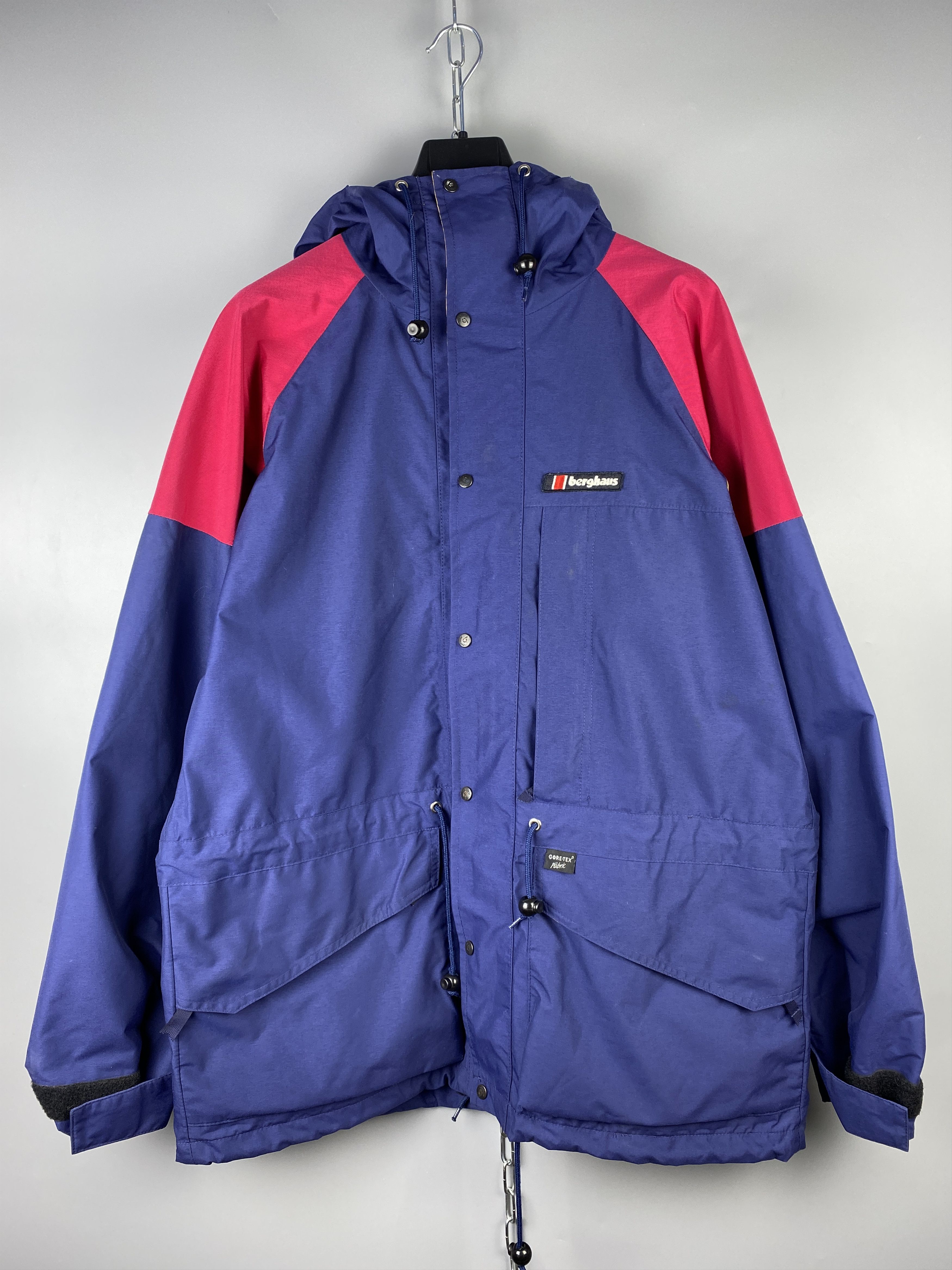 image of 90's Berghaus Uk Outdoor Gore Tex Rain Jacket in Blue, Men's (Size Large)