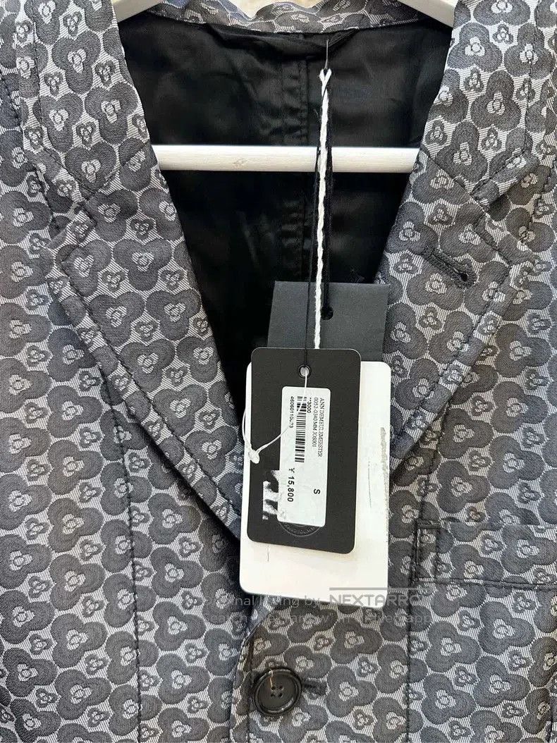 Ann Demeulemeester Ann Demeulemeester Silk Gray Pattern Blazer. Size US S / EU 44-46 / 1 - 7 Thumbnail