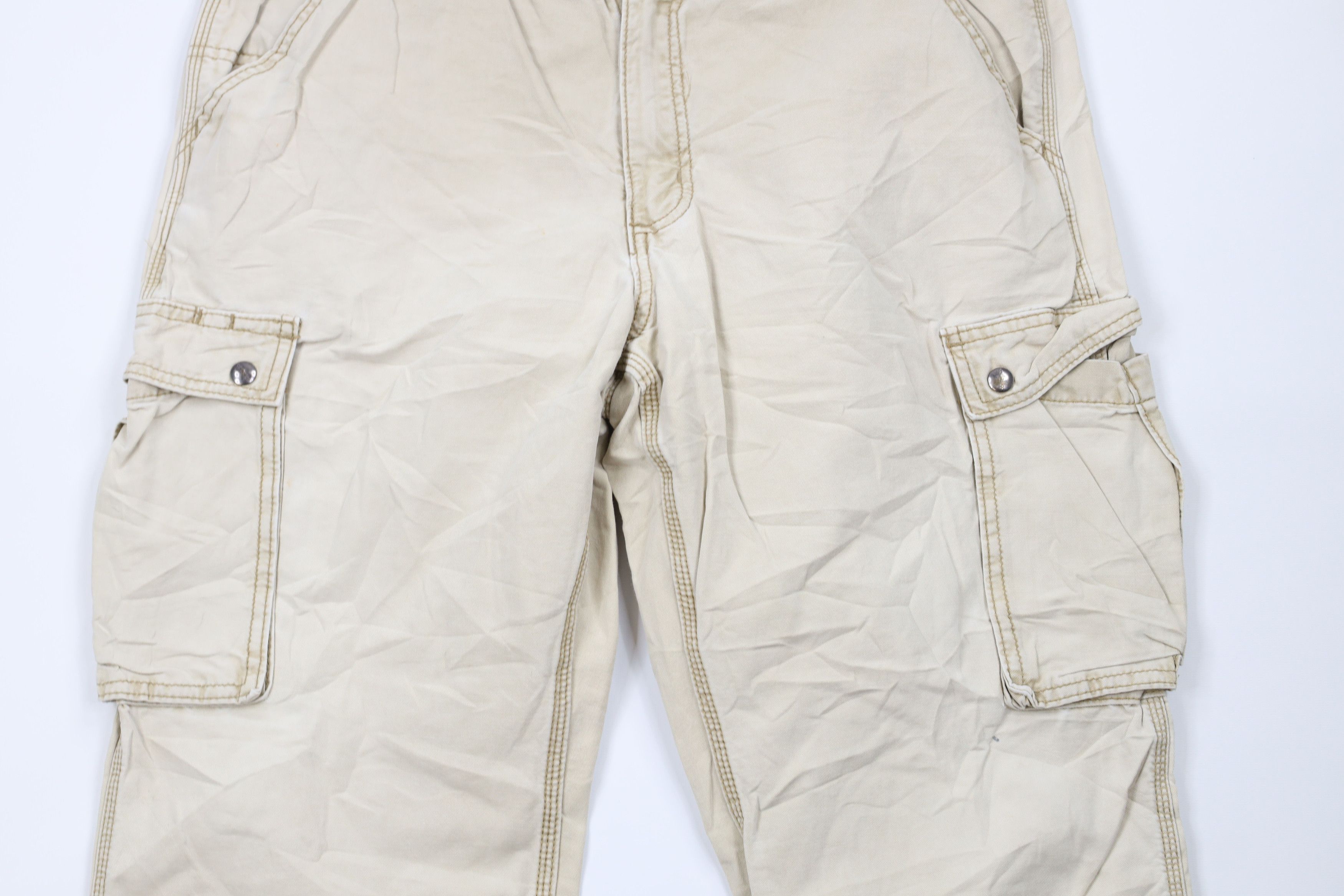 Carhartt × Vintage Vintage Carhartt Spell Distressed Wide Leg Cargo Pants Beige Size 38 - 3 Thumbnail