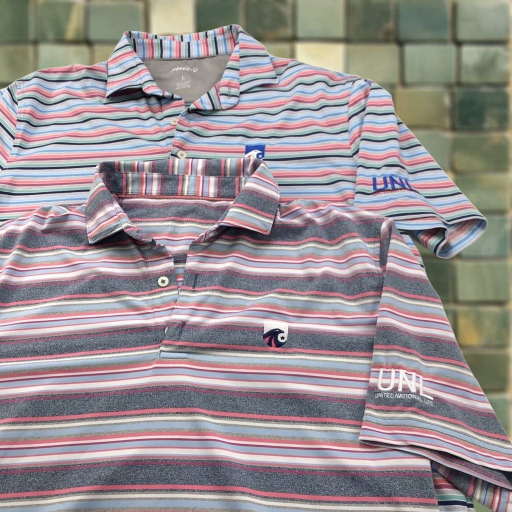 johnnie-O Johnnie-O Polo Shirt Large Colorful Golf SS Button Striped Shirt LOT OF 2 MINT Men L Regular Shirt Size US L / EU 52-54 / 3 - 1 Thumbnail