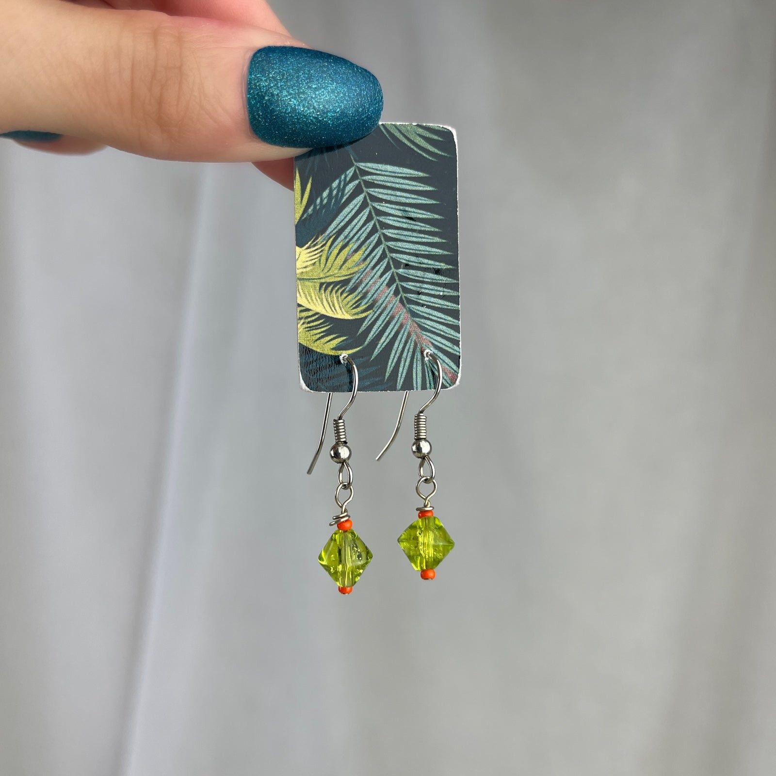 Handmade Handmade Dainty Bead Earrings Green Orange Artsy Jewelry Size ONE SIZE - 9 Thumbnail