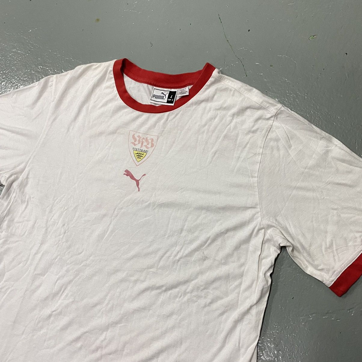 Puma × Vintage Vintage Puma Vfb Stuttgart Ringer Shirt Jersey Bundesliga Size US L / EU 52-54 / 3 - 1 Thumbnail