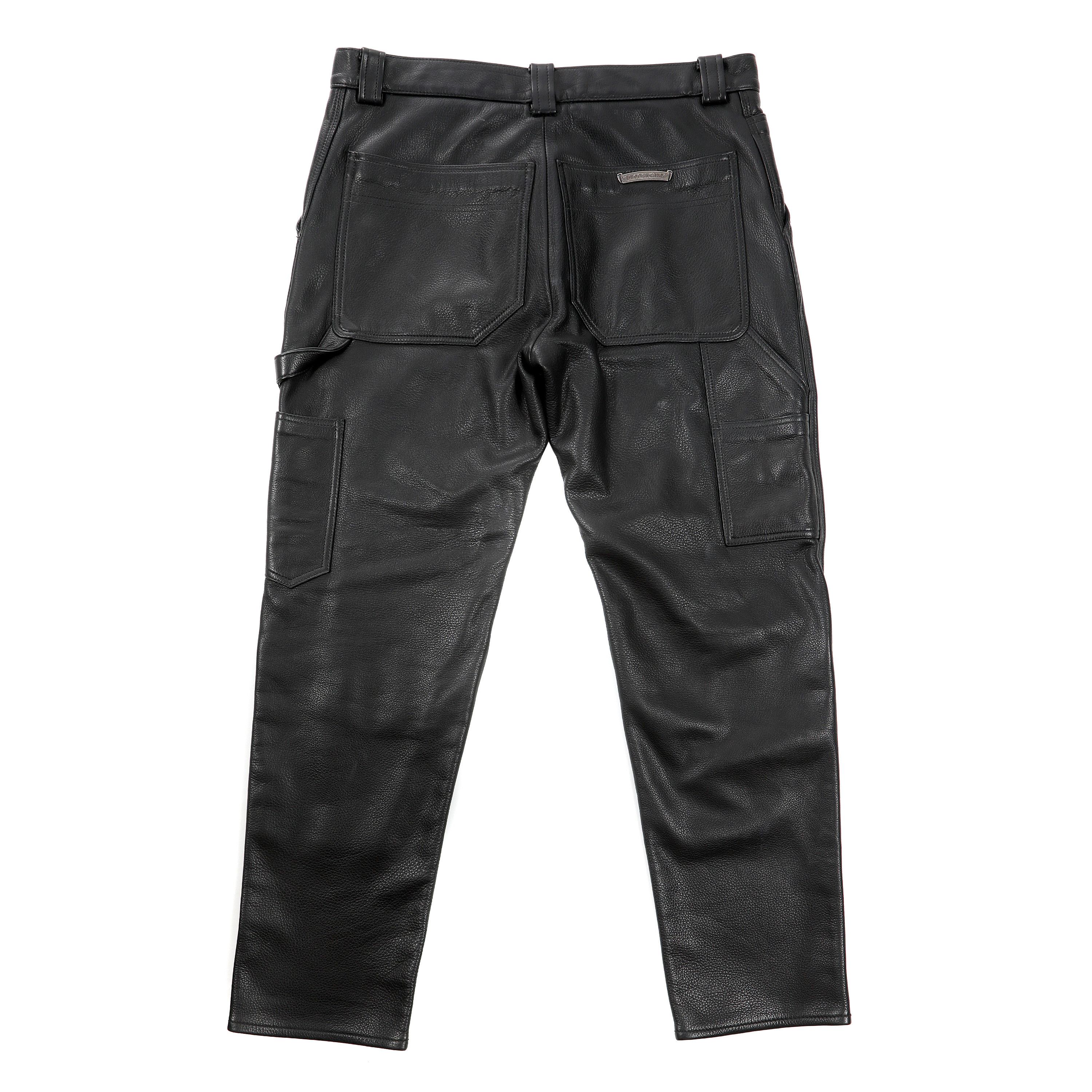 Chrome Hearts Black Leather Pants Fleur Knee New Size US 34 / EU 50 - 2 Thumbnail