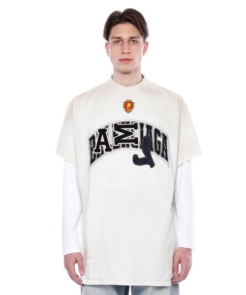 Balenciaga o1srvl11e0624 Skater Oversized T-Shirt in White/Black Size US M / EU 48-50 / 2 - 3 Thumbnail