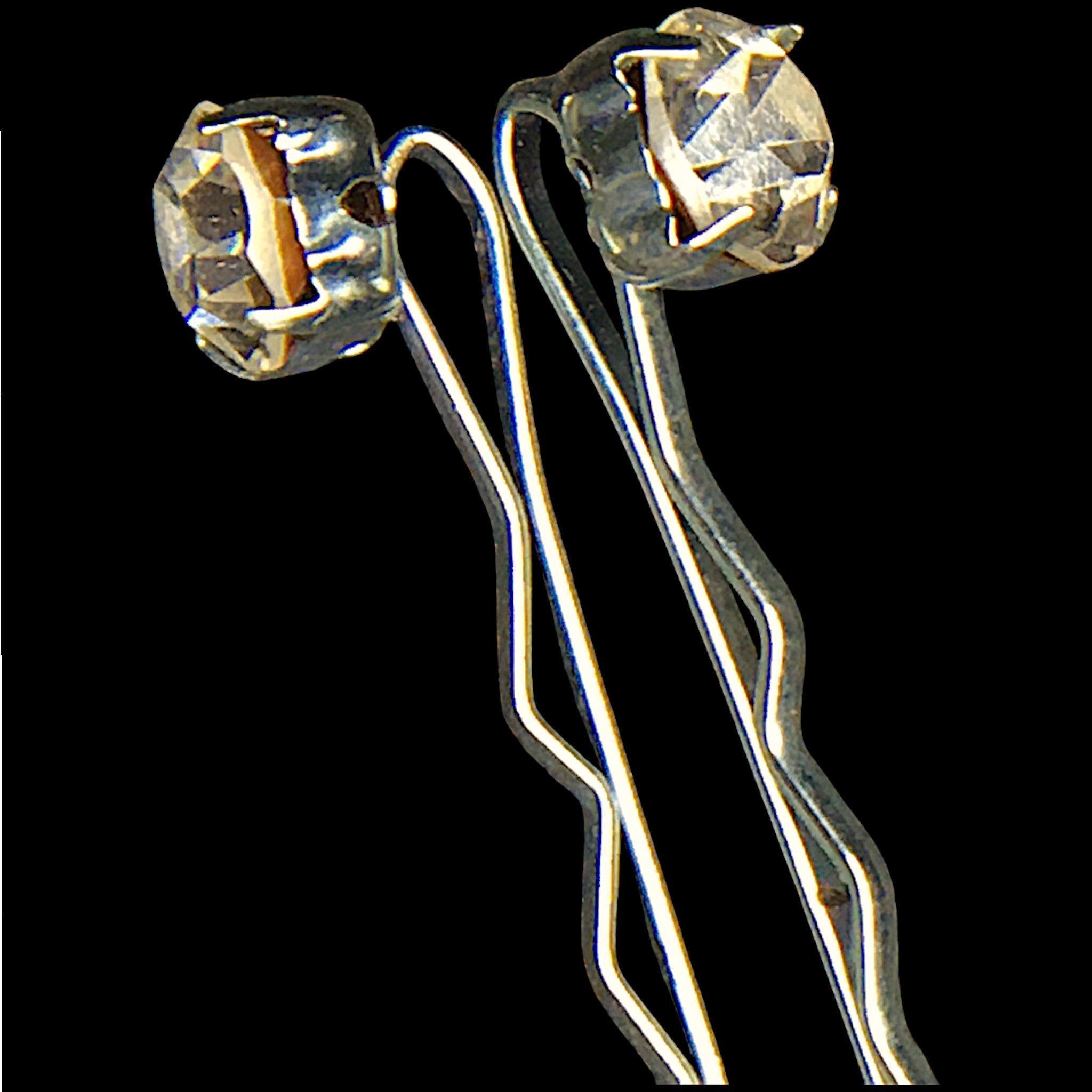 Other Antique Silver-Tone Hairpins with Faceted Rhinestones Size ONE SIZE - 10 Thumbnail